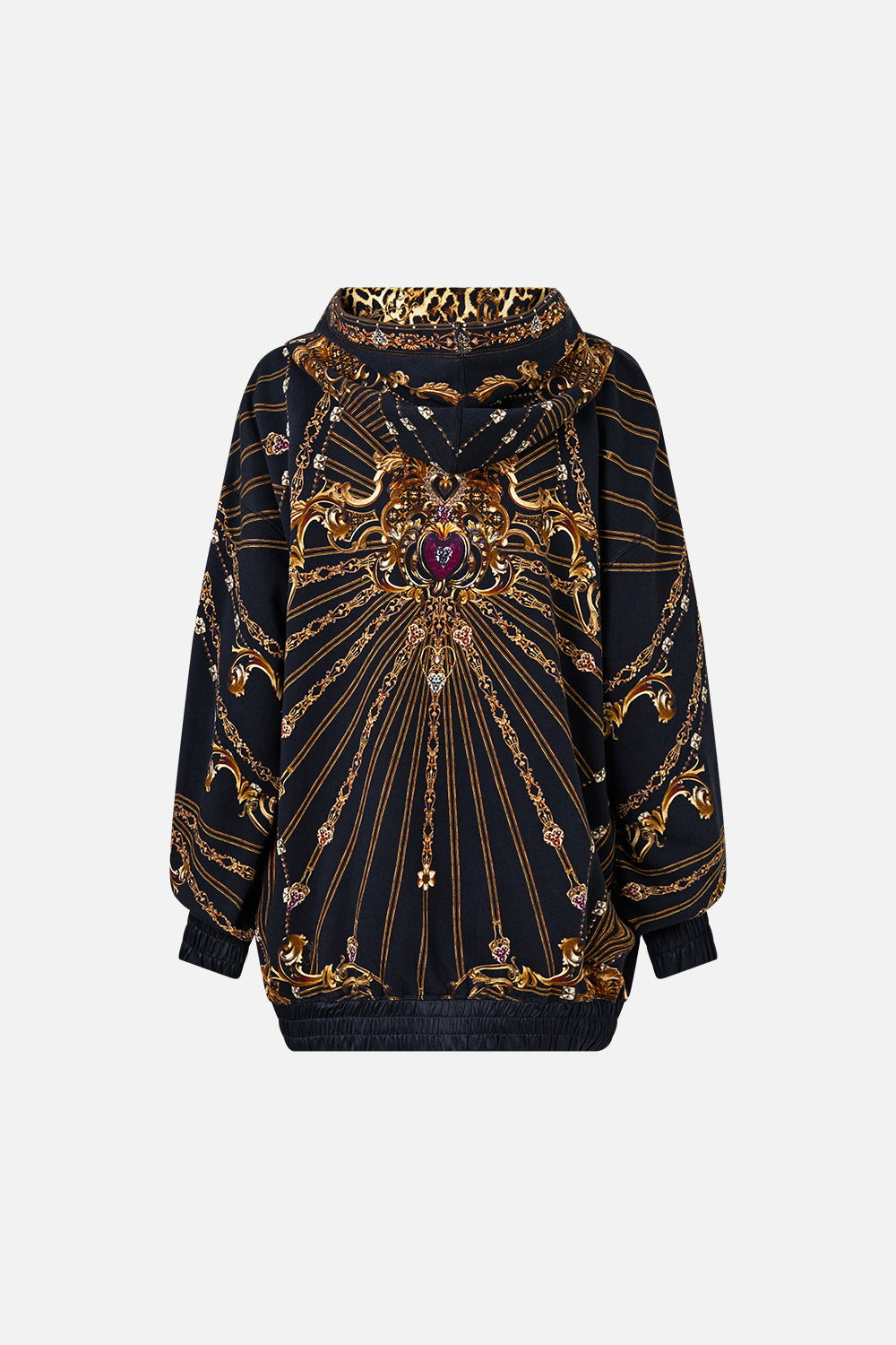 SILK BAND OVERSIZED HOODIE WITH POCKETS BAROQUE AROUND THE CLOCK