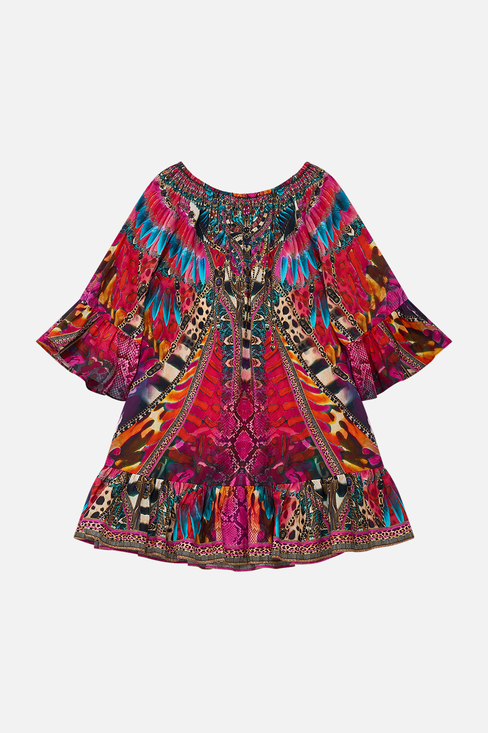 Milla by CAMILLA A-Line Frill Dress 12-14 in Sahara Supernatural print.