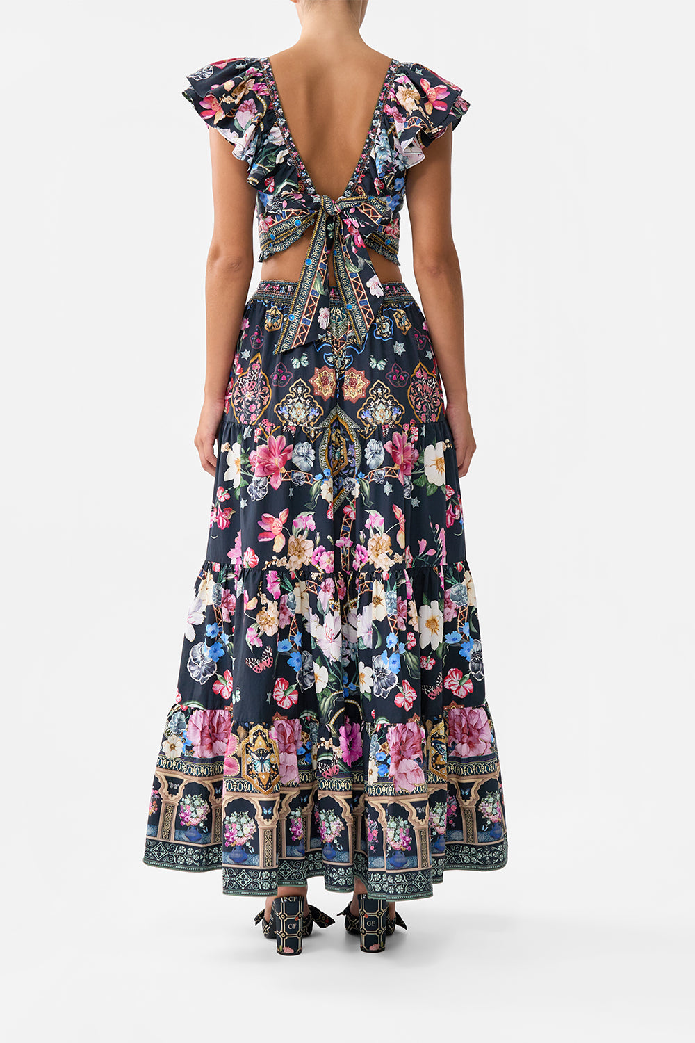 TIERED MAXI SKIRT MIDNIGHT IN MONSERRATE