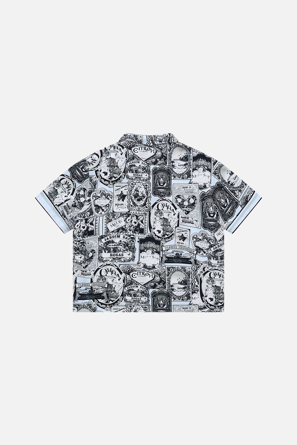 The CAMILLA Boys Short Sleeve Cabana Shirt 4-10 in our Flower Showers print.