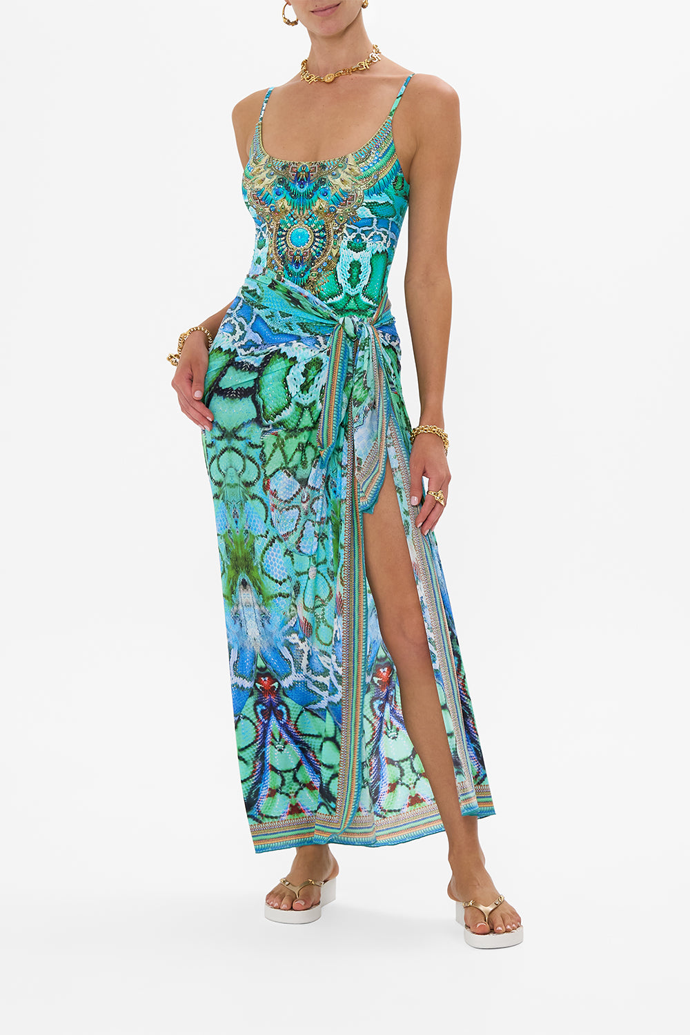 CAMILLA Long Sarong in Land Of Wonder print