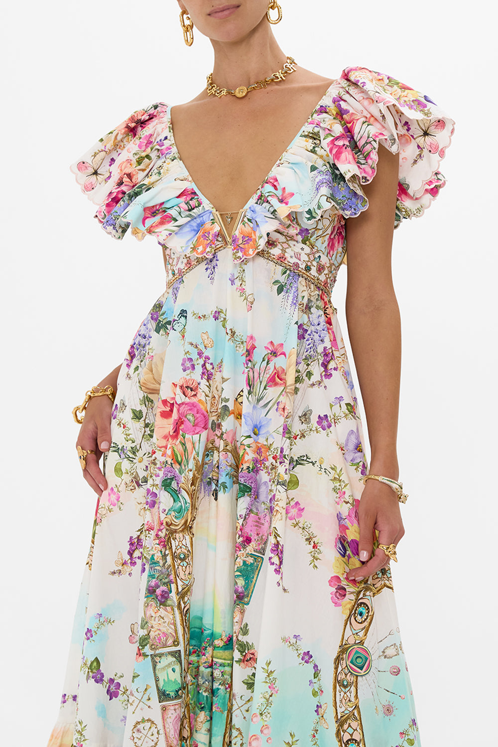 FRILL NECK DRESS WITH HARDWARE MUNCHKINLAND