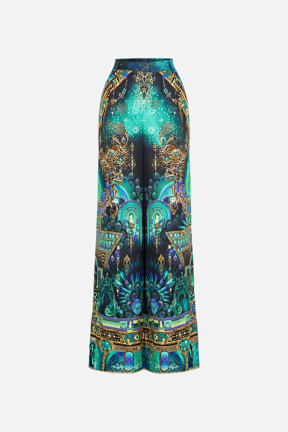 CAMILLA Green/Black Wide Leg Waisted Pant Defy Gravity