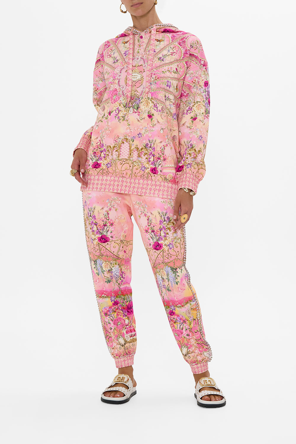 CAMILLA Silk Band Oversized Hoodie With Butterflies in Totally Ozmopolitan Print