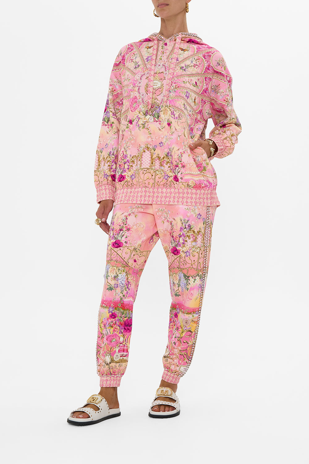 CAMILLA Silk Band Oversized Hoodie With Butterflies in Totally Ozmopolitan Print