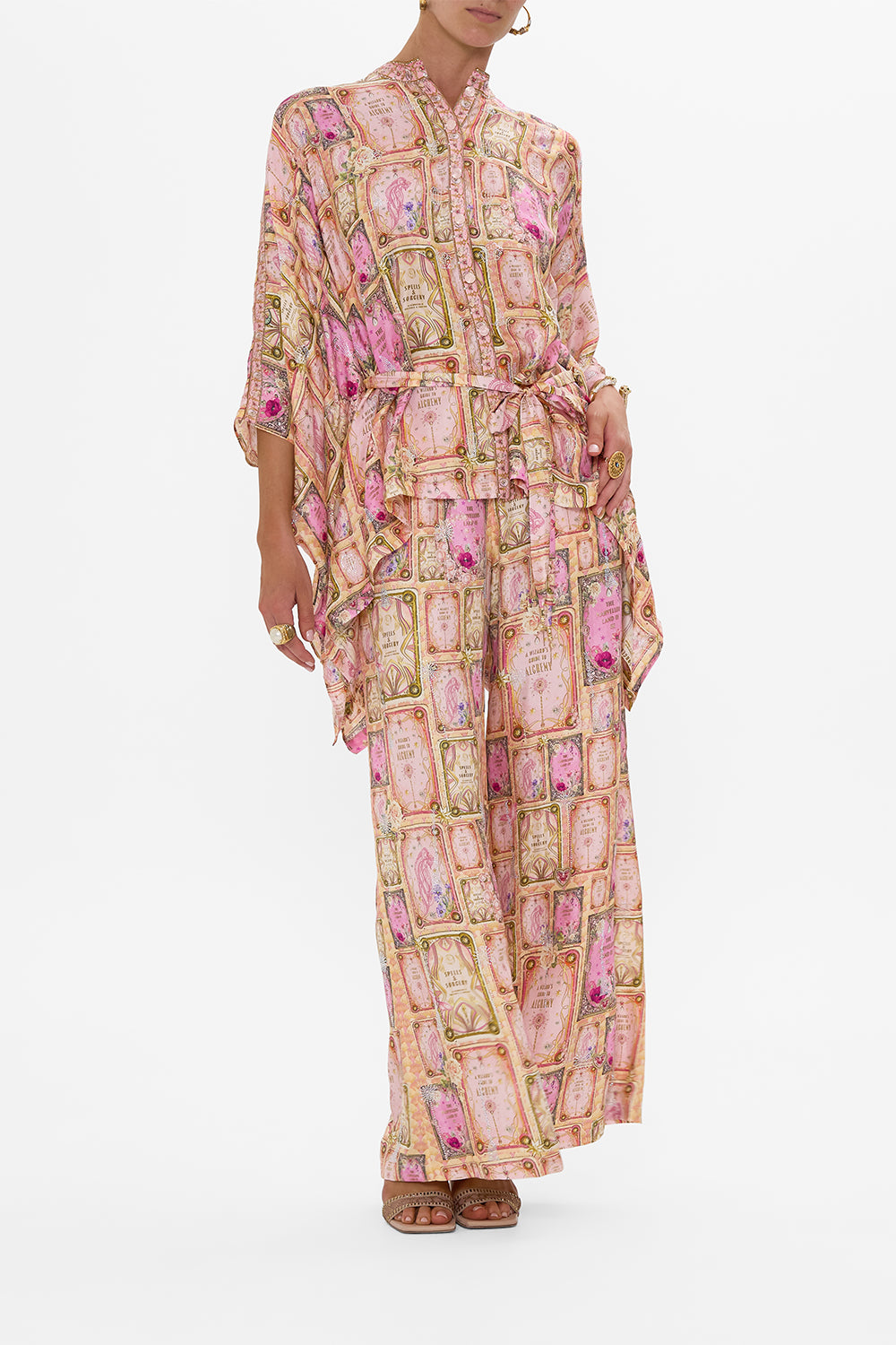 CAMILLA Button Through Scarf Blouse in Totally Ozmopolitan Print