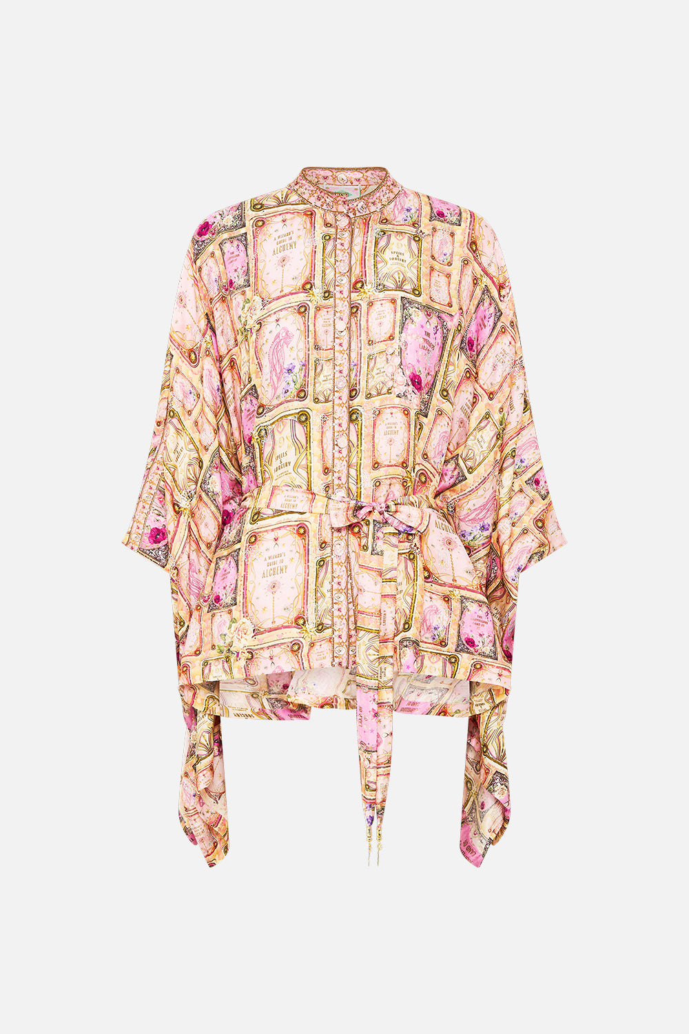 CAMILLA Button Through Scarf Blouse in Totally Ozmopolitan Print