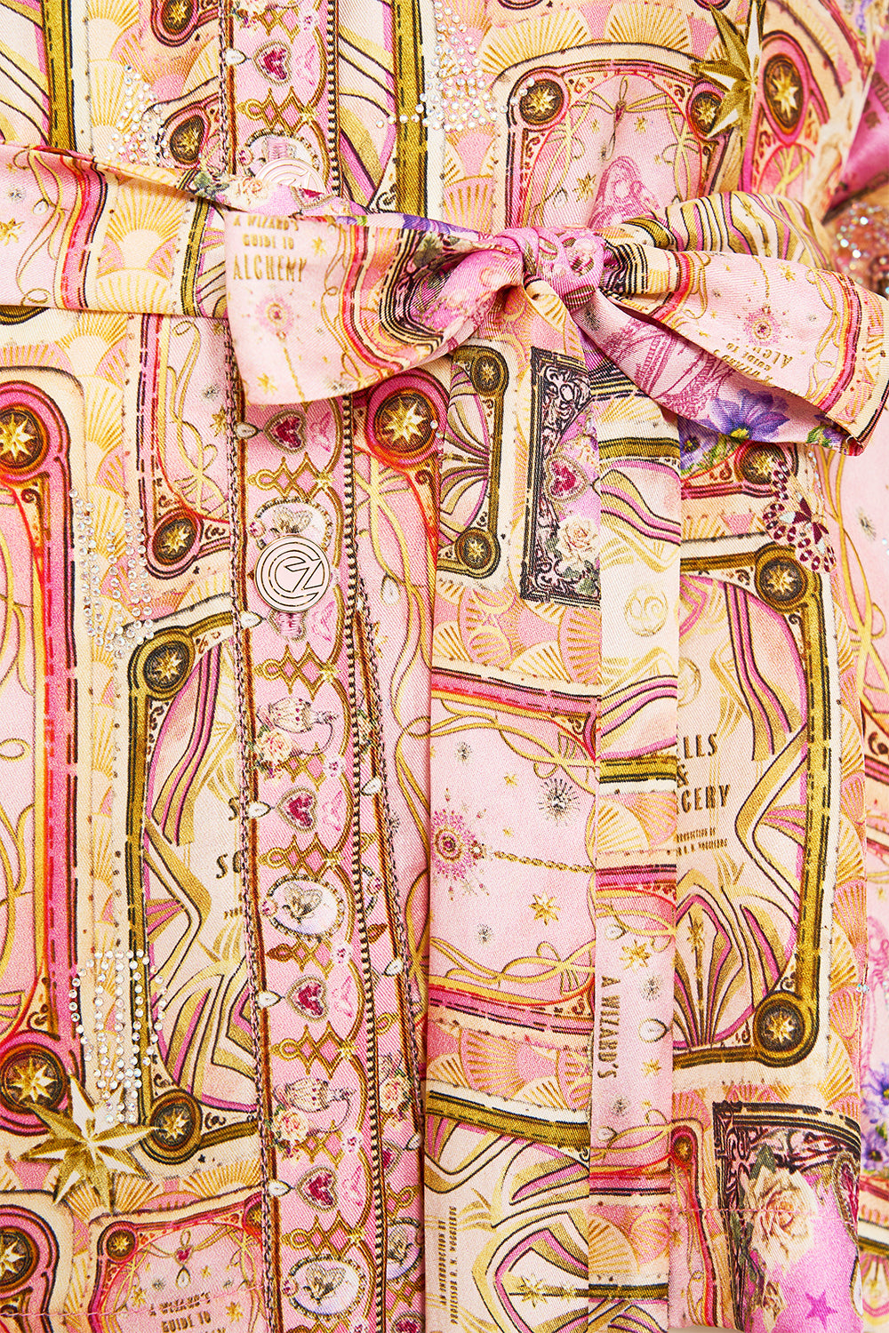 CAMILLA Button Through Scarf Blouse in Totally Ozmopolitan Print