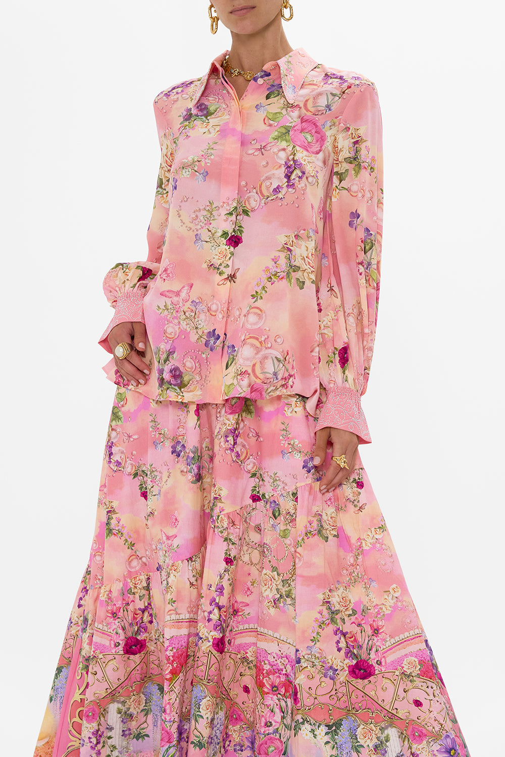 CAMILLA Curved Collar Blouse in Totally Ozmopolitan Print