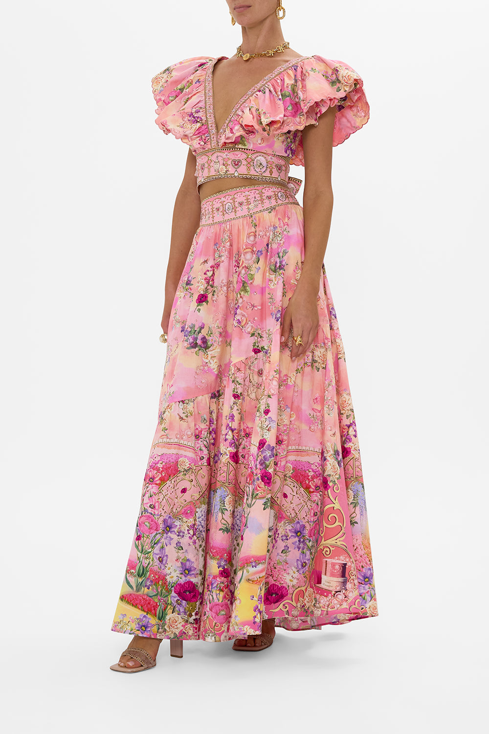 CAMILLA Ruffle Wrap Top in Totally Ozmopolitan Print