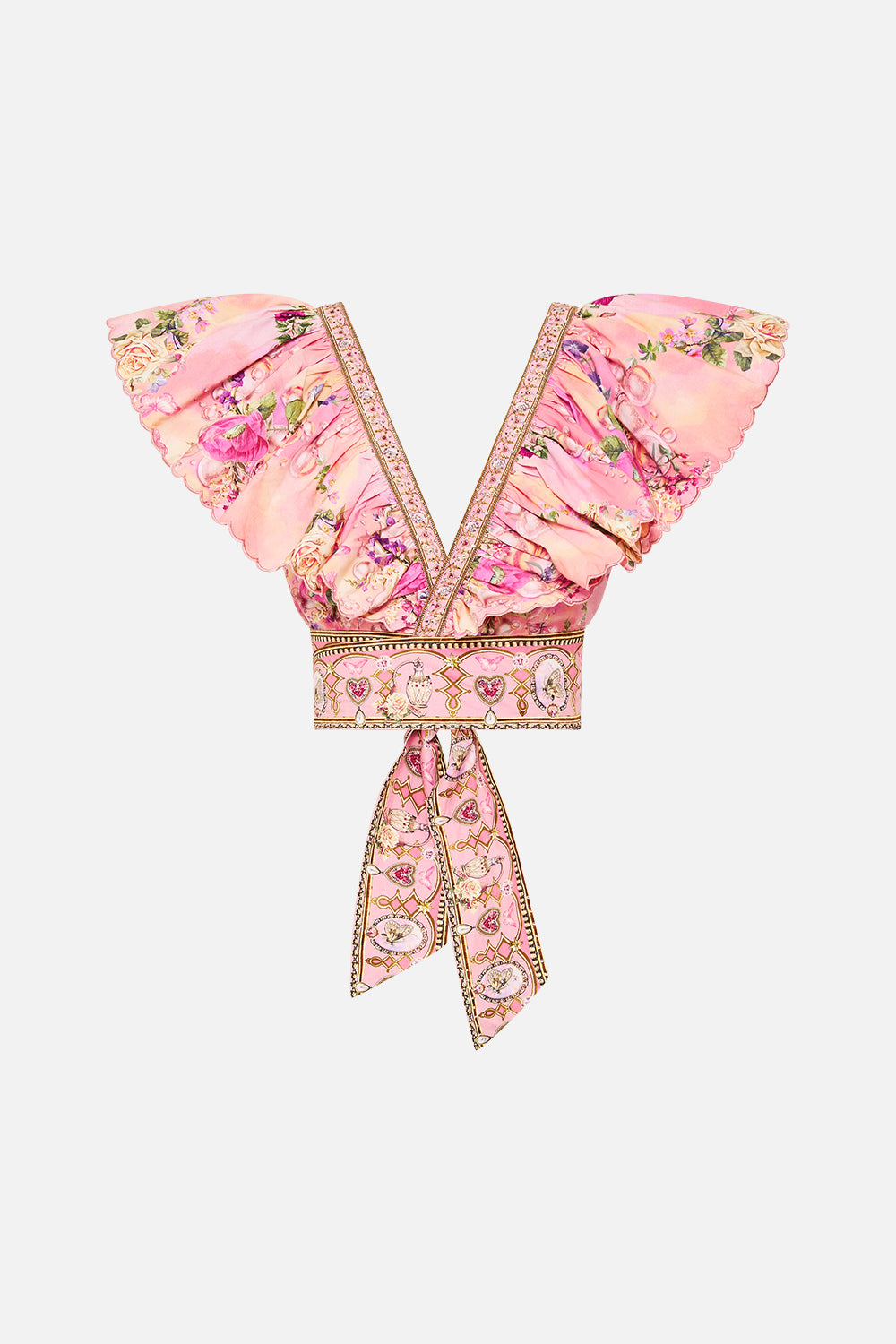 CAMILLA Ruffle Wrap Top in Totally Ozmopolitan Print