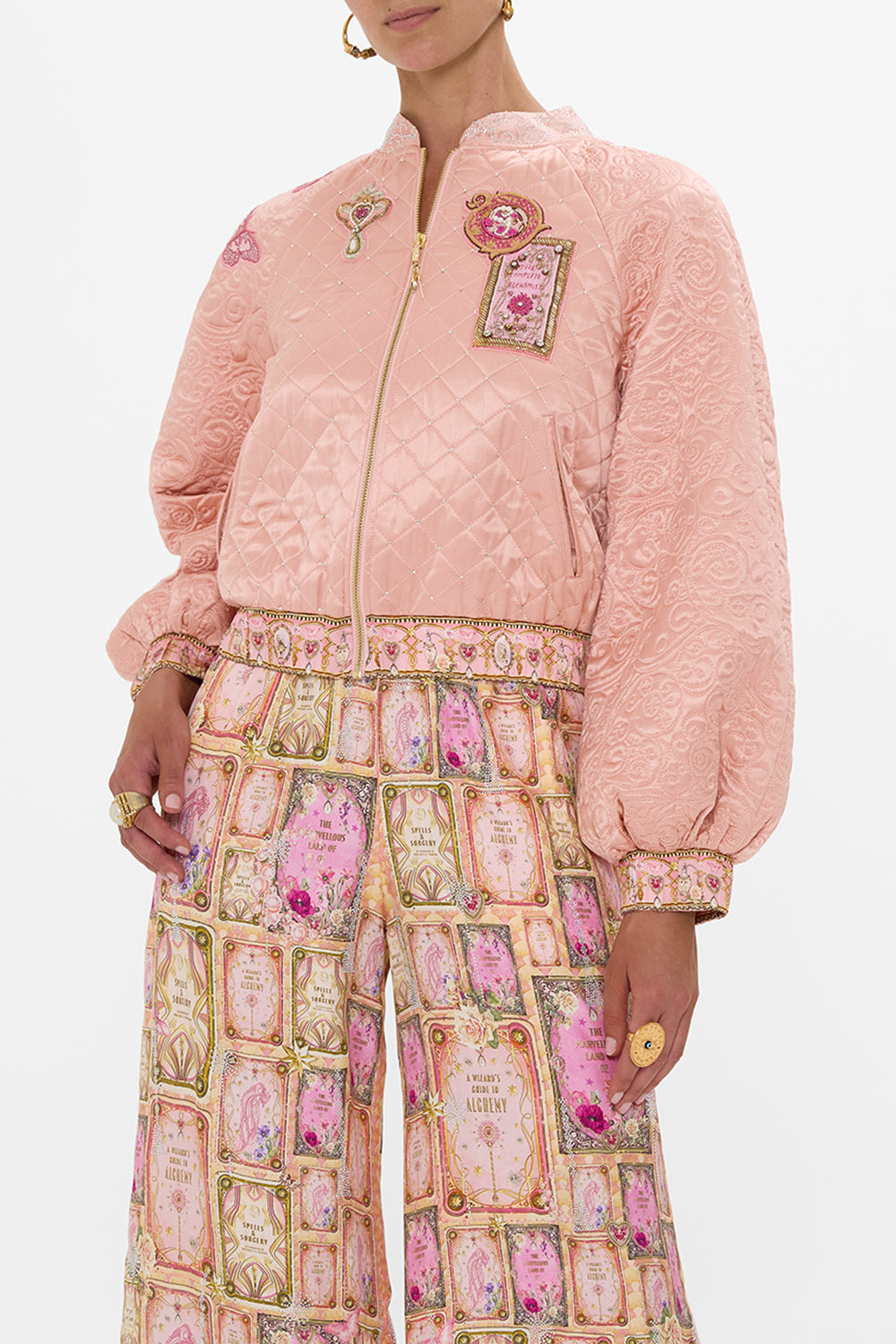 CAMILLA Blouson Sleeve Bomber in Totally Ozmopolitan Print