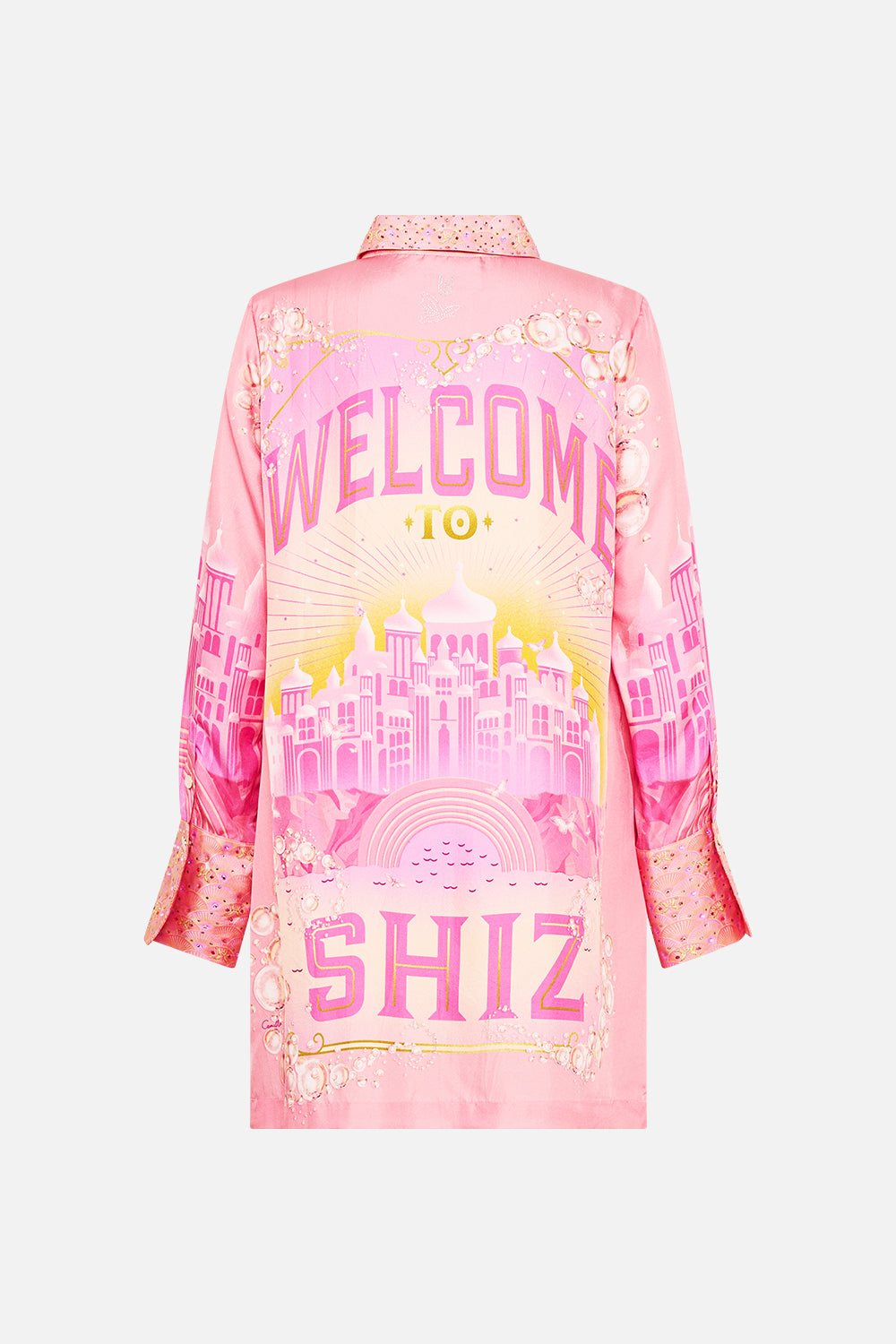 CAMILLA Mini Shirt Dress in Totally Ozmopolitan Print