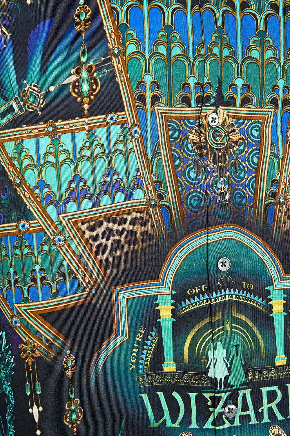 CAMILLA Green/Black Green/Black Oversized Shirt in Defy Gravity print.