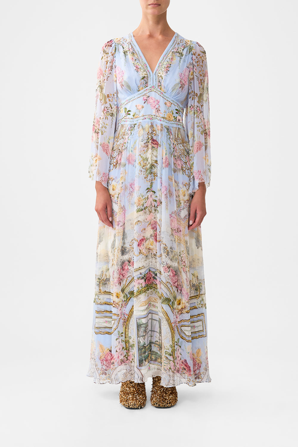 FLARED SLEEVE DRESS TILED IN TIME