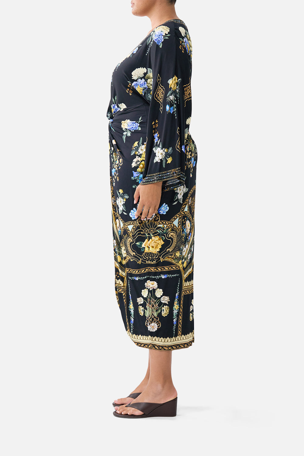 LONG SPLIT FRONT TWIST DRESS OTTOMAN ELEGANCE