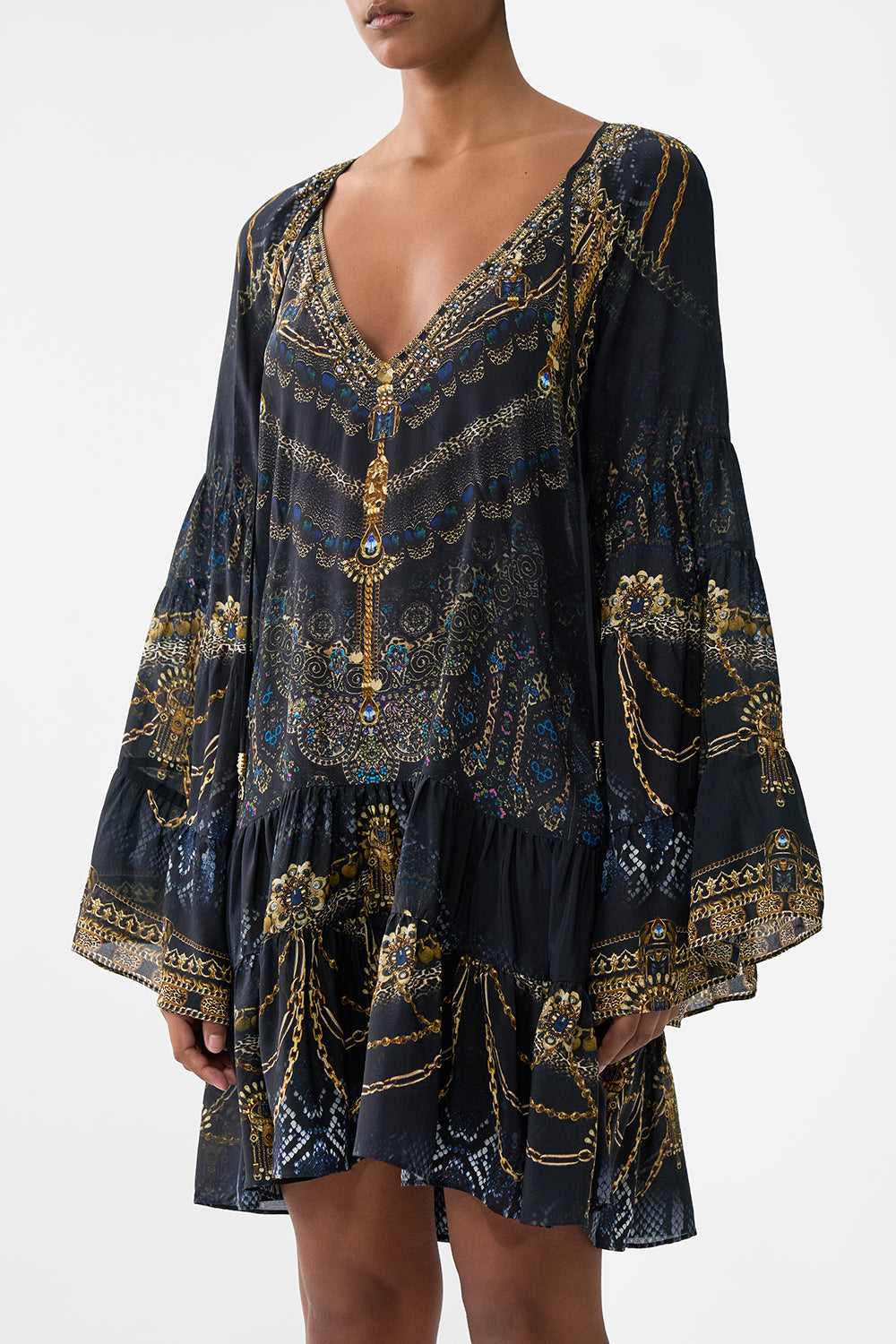 A-LINE GATHERED PANEL DRESS SONG OF THE SOLSTICE