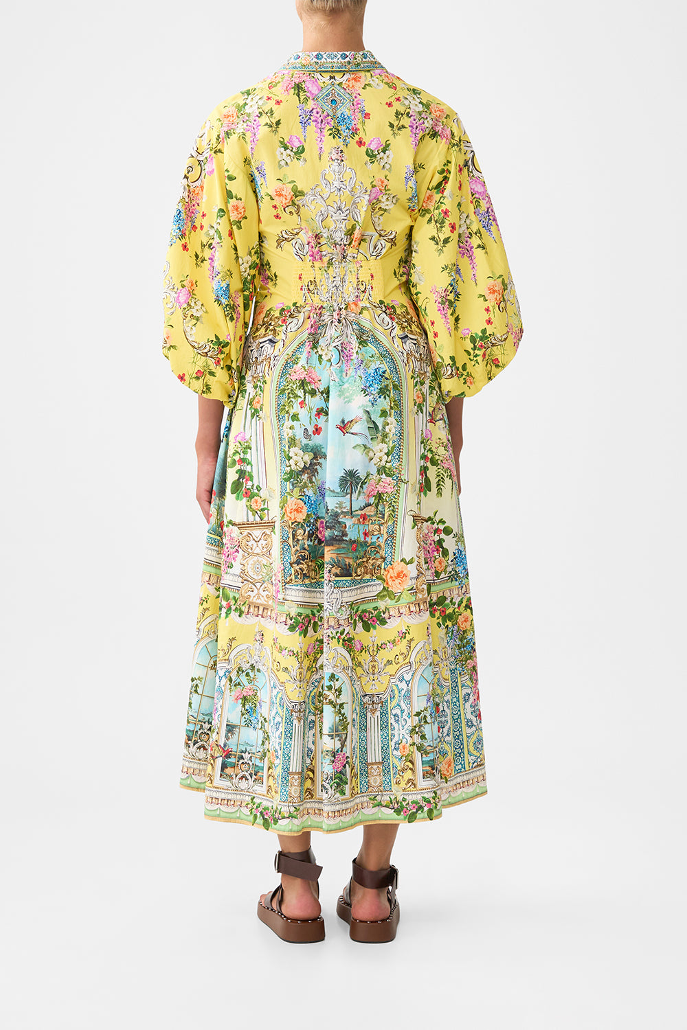 WAIST TIE SHIRT DRESS WITH BUBBLE SLEEVE TALES OF TOPKAPI PALACE