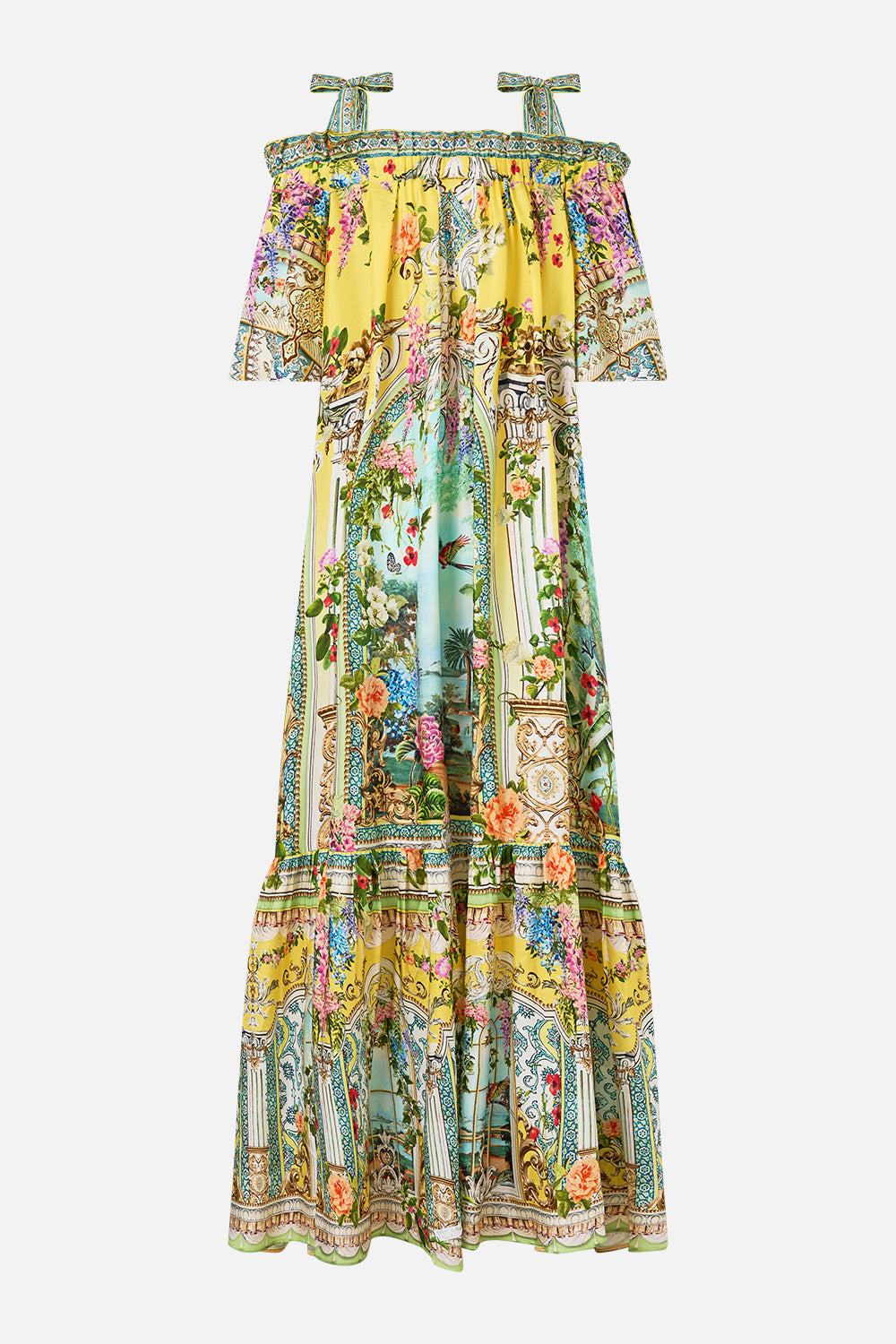 LONG OFF SHOULDER FRILL DRESS WITH STRAPS TALES OF TOPKAPI PALACE