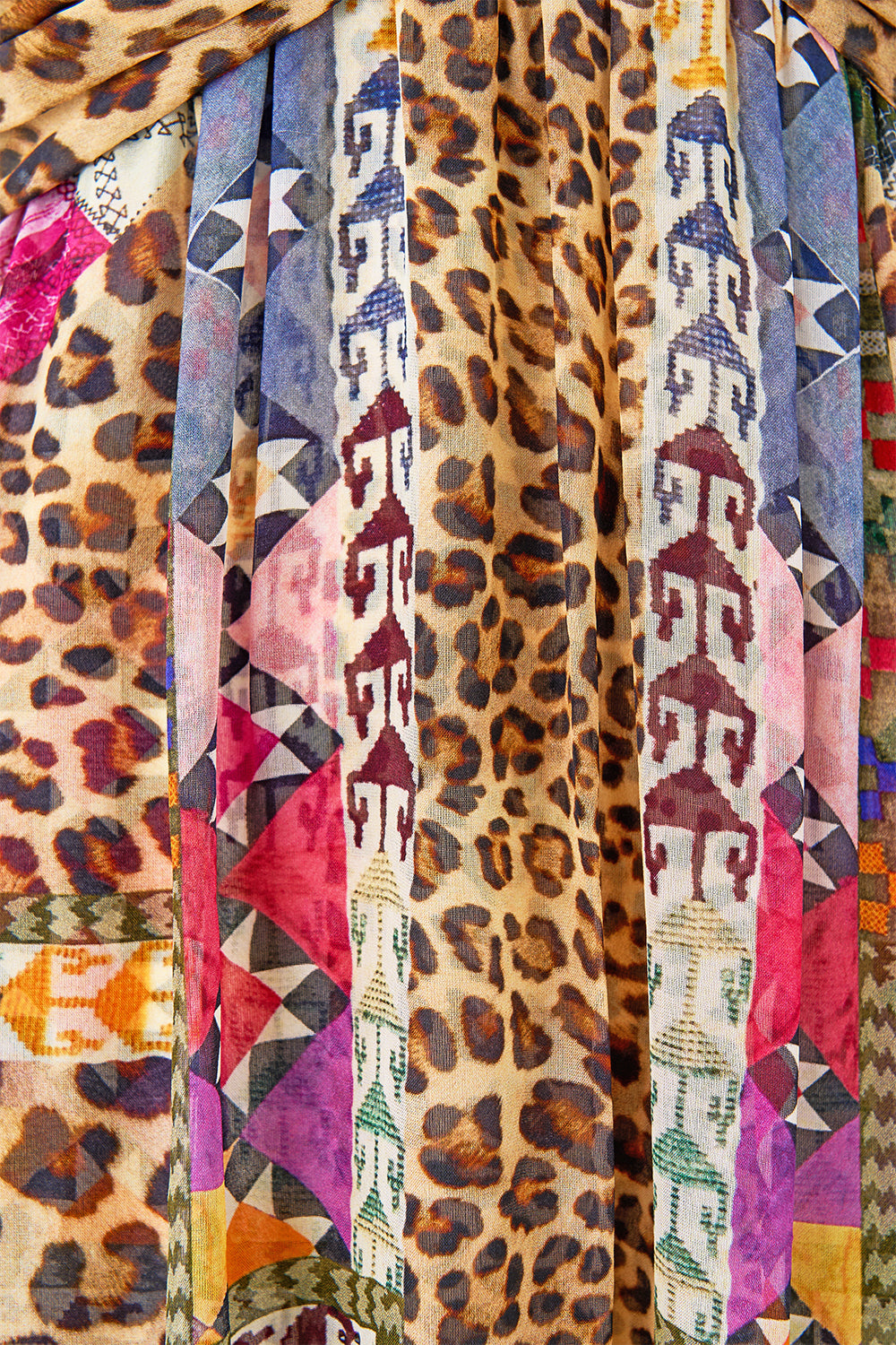 BEAD STRAP GATHERED PANEL DRESS EMBROIDERED EVER AFTER