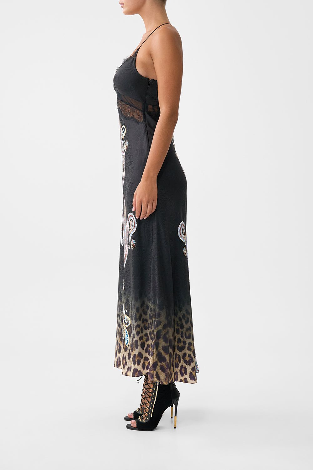 LACE SPLICE BIAS LONG DRESS ISTANBUL ANIMALIA