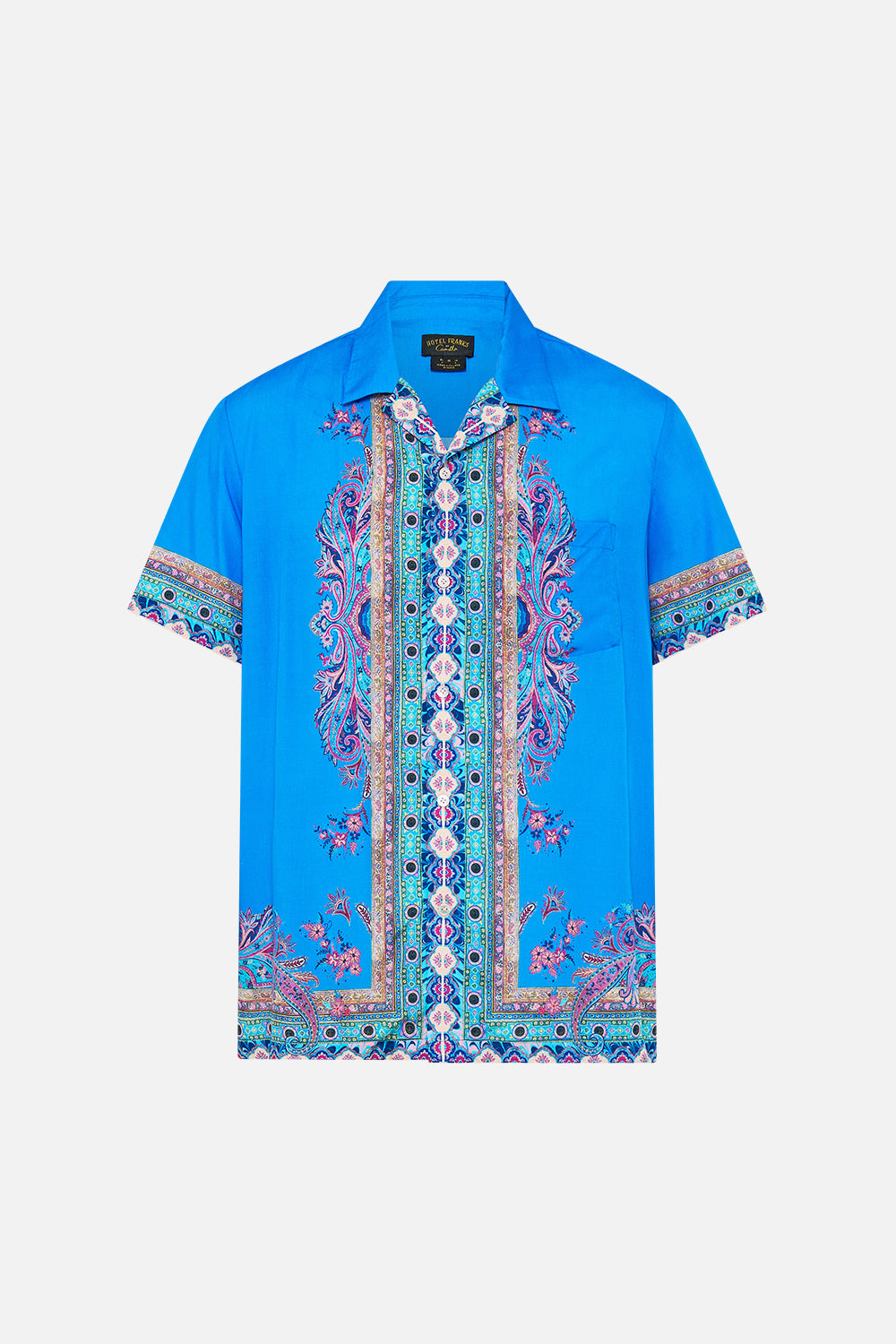 SHORT SLEEVE CAMP COLLARED SHIRT FOOTSTEPS IN FOLKLORE