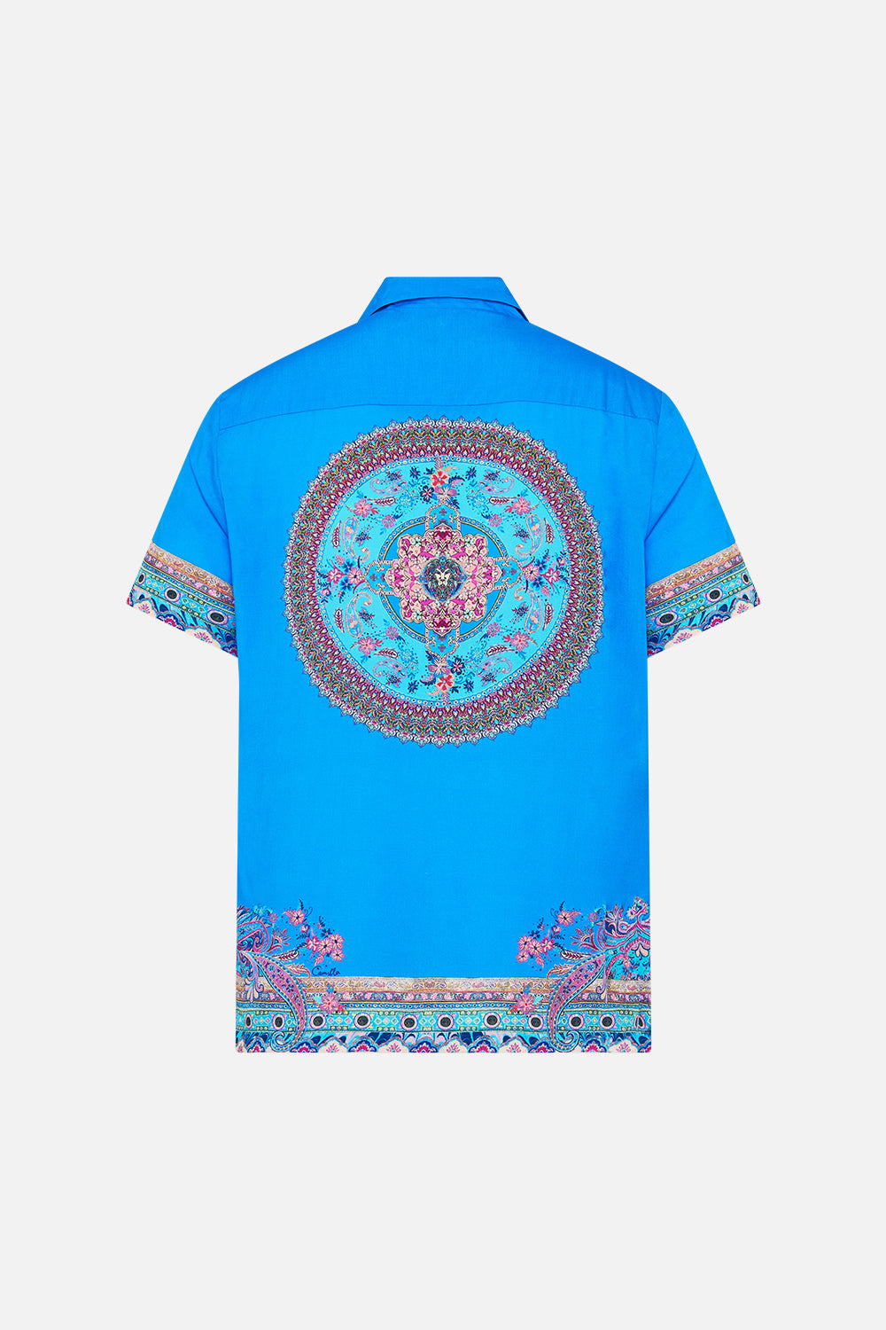 SHORT SLEEVE CAMP COLLARED SHIRT FOOTSTEPS IN FOLKLORE