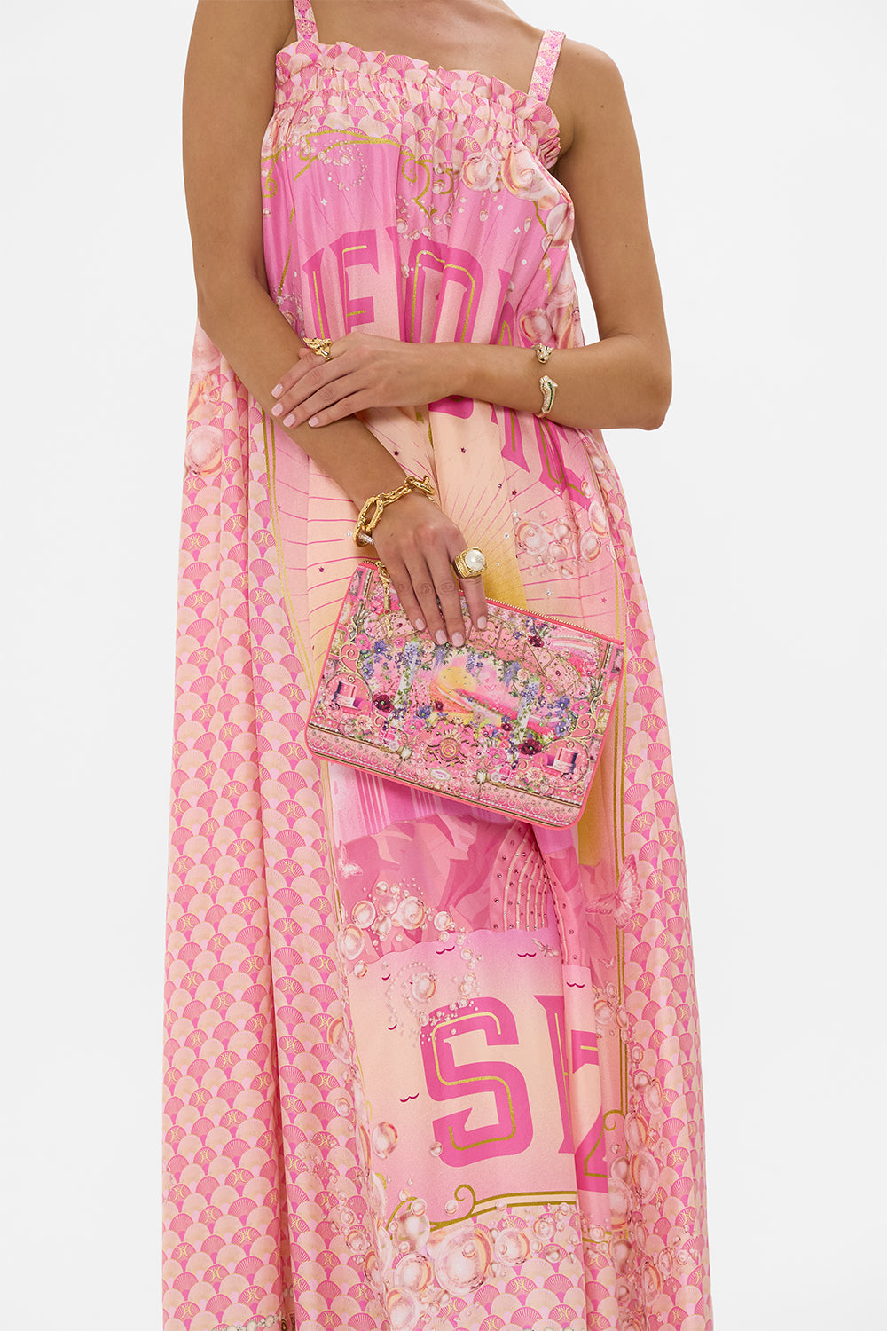 CAMILLA Small Canvas Clutch in Totally Ozmopolitan Print