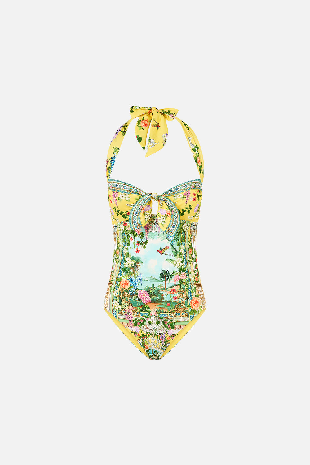 TIE FRONT HALTER ONE PIECE WITH GATHERED SIDES TALES OF TOPKAPI PALACE