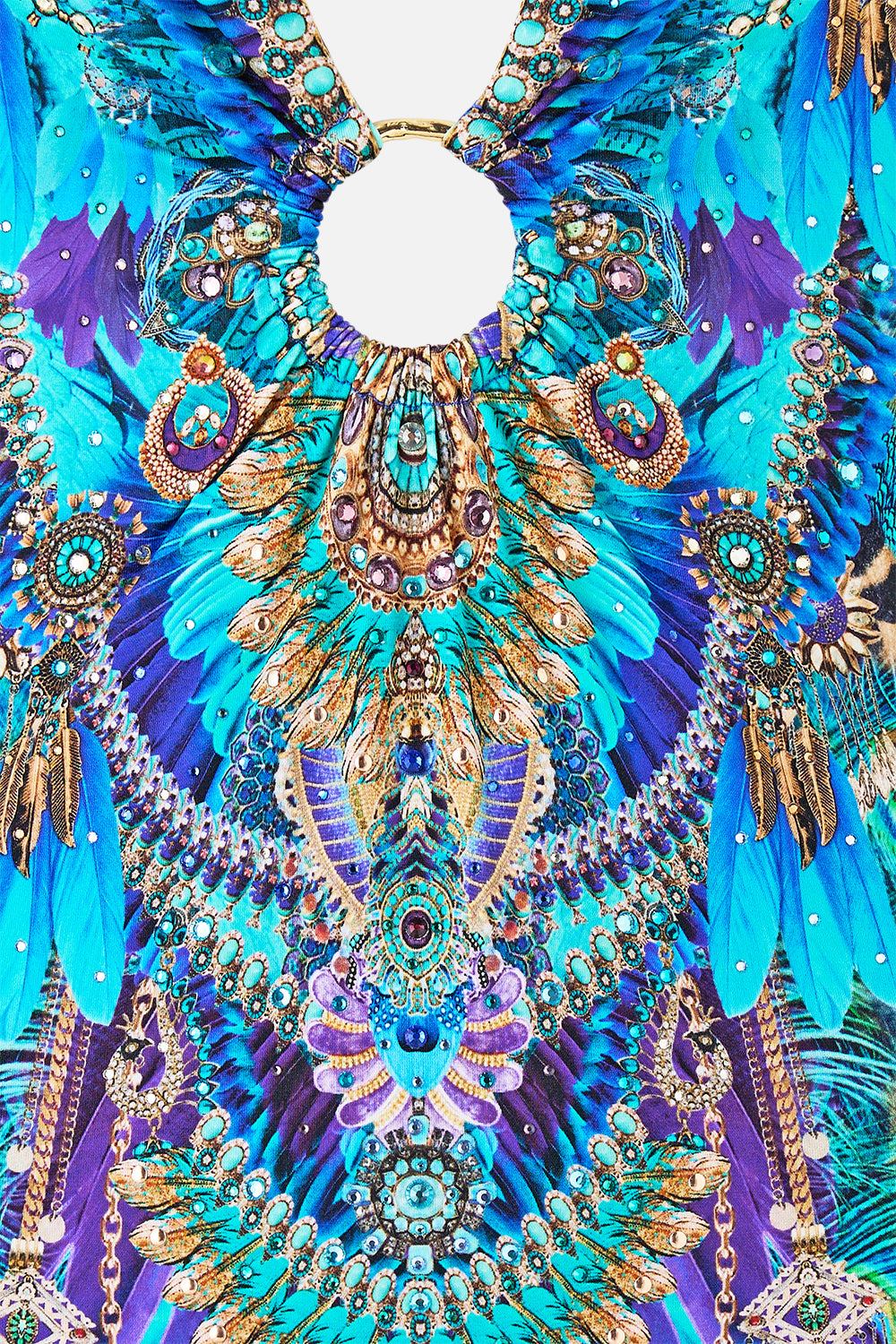 V NECK HALTER ONE PIECE WITH RING TRIMS COSMIC ZOOLOGY