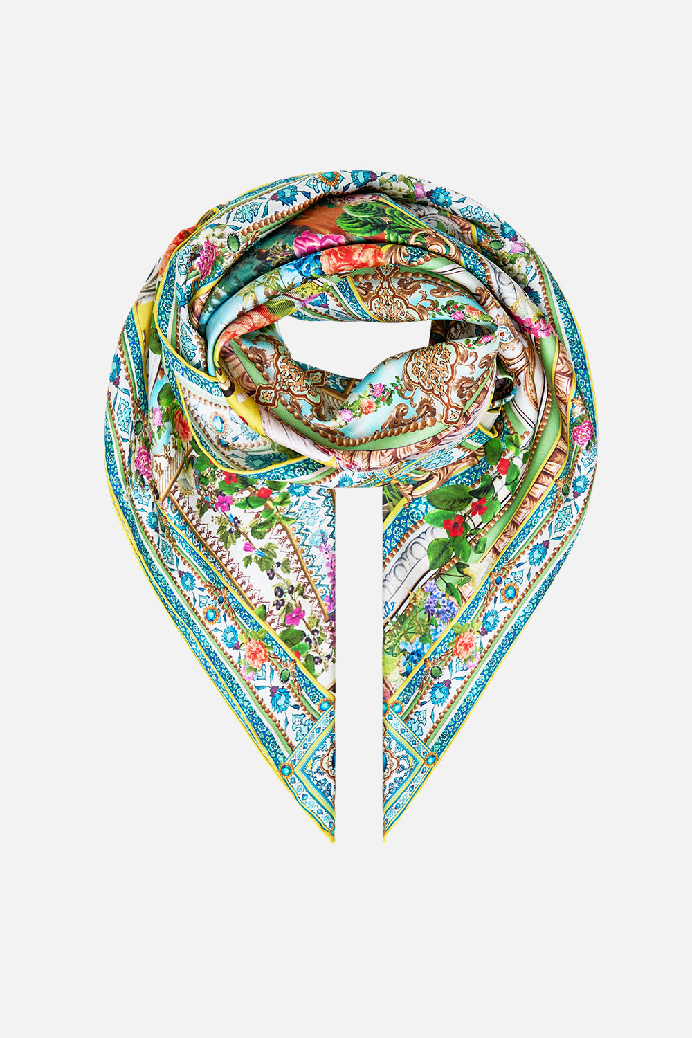 PRINTED SILK TWILL SQUARE SCARF TALES OF TOPKAPI PALACE