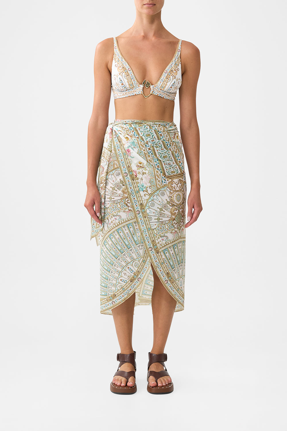 EYELET WRAP MAXI SARONG WITH TIE WAIST OTTOMAN DYNASTY