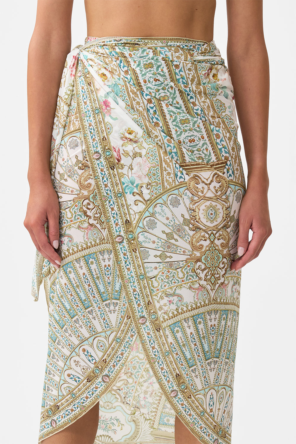 EYELET WRAP MAXI SARONG WITH TIE WAIST OTTOMAN DYNASTY