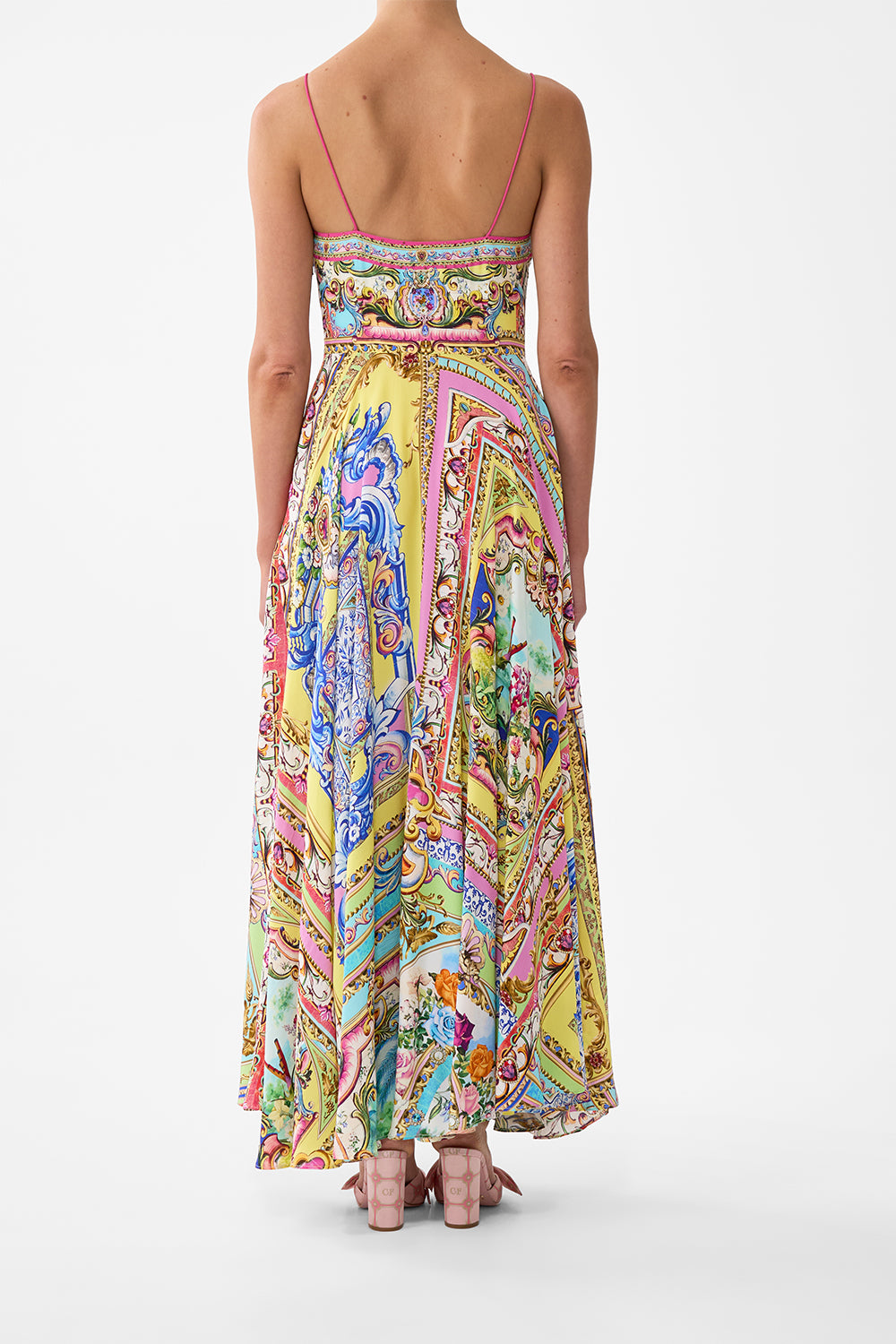 The CAMILLA Long Dress With Tie Front in our Spirit Of Santa Maria print.