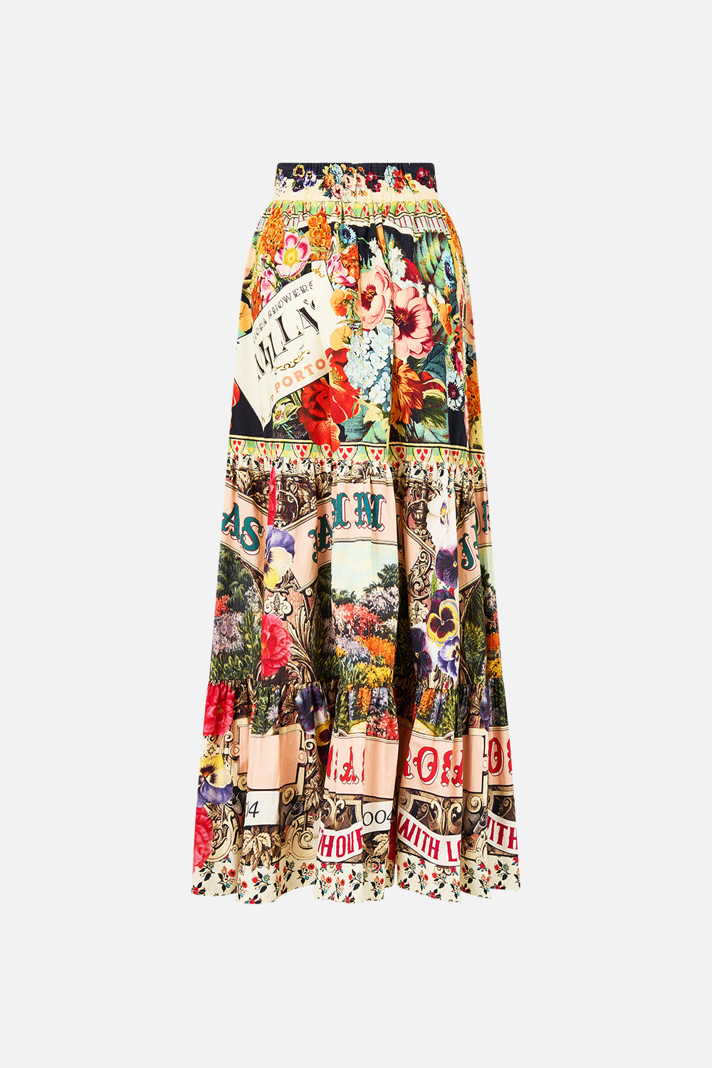 The CAMILLA High Waisted Tiered Skirt in our Aromatic Amor print.