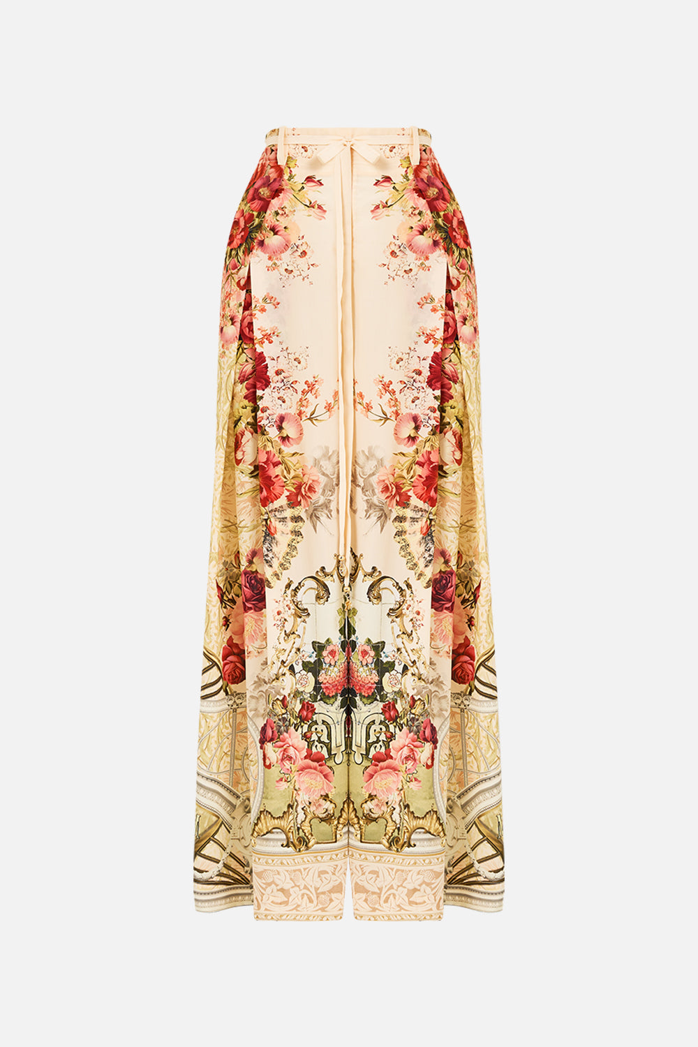 The CAMILLA Soft Wide Leg Pant With Tie Detail in our Meet Me At The Majestic print.