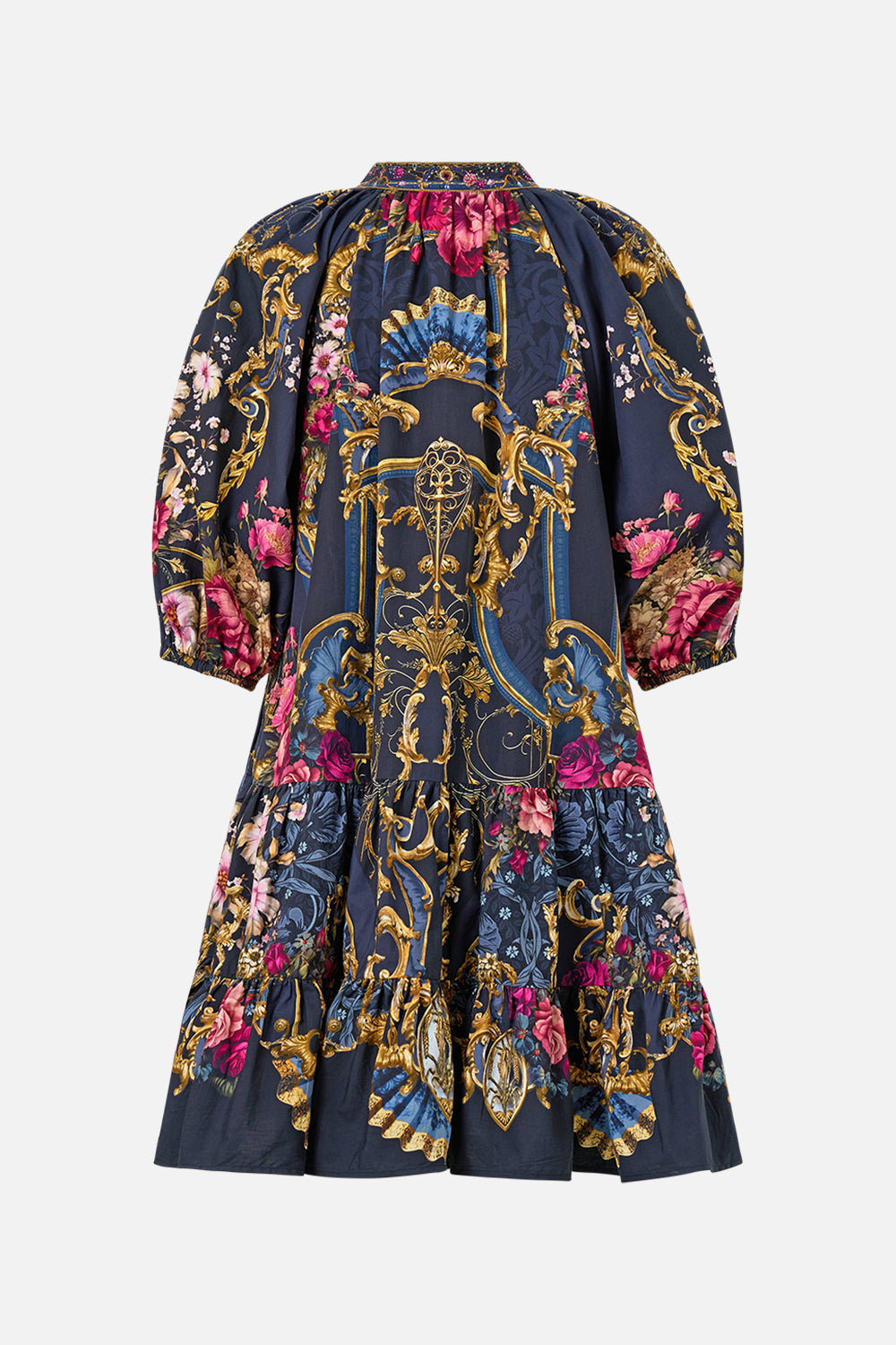 The CAMILLA Puff Sleeve Shirt Dress in our Ornate On A Plate print.