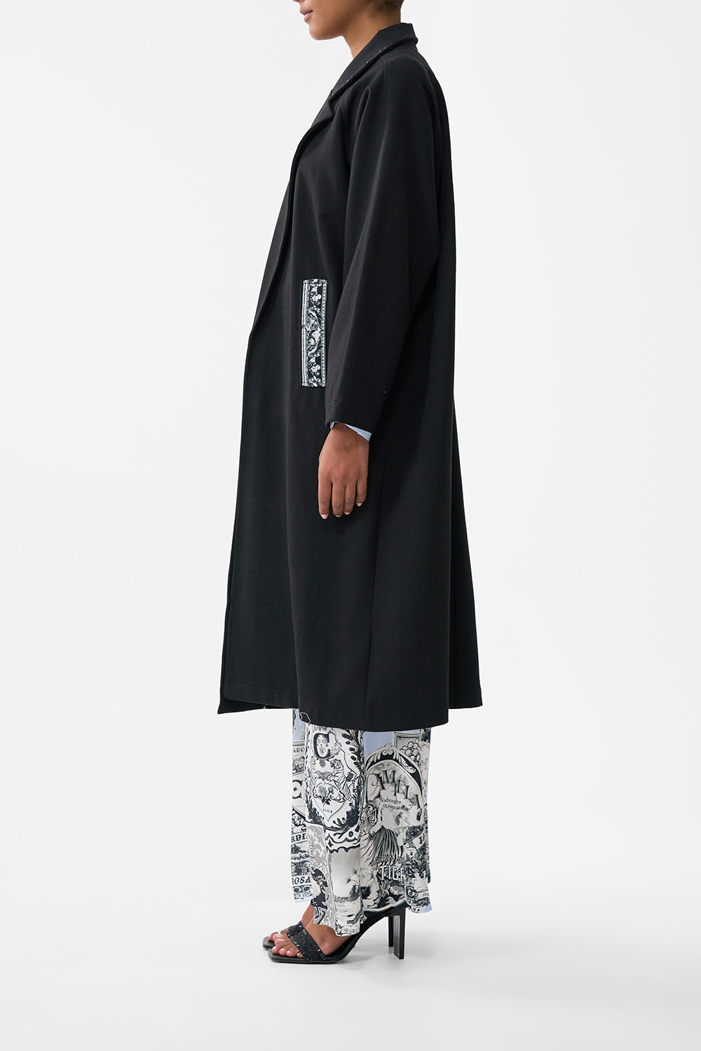 The CAMILLA Sweat-Trench Coat in our Perfumed In Porto print.