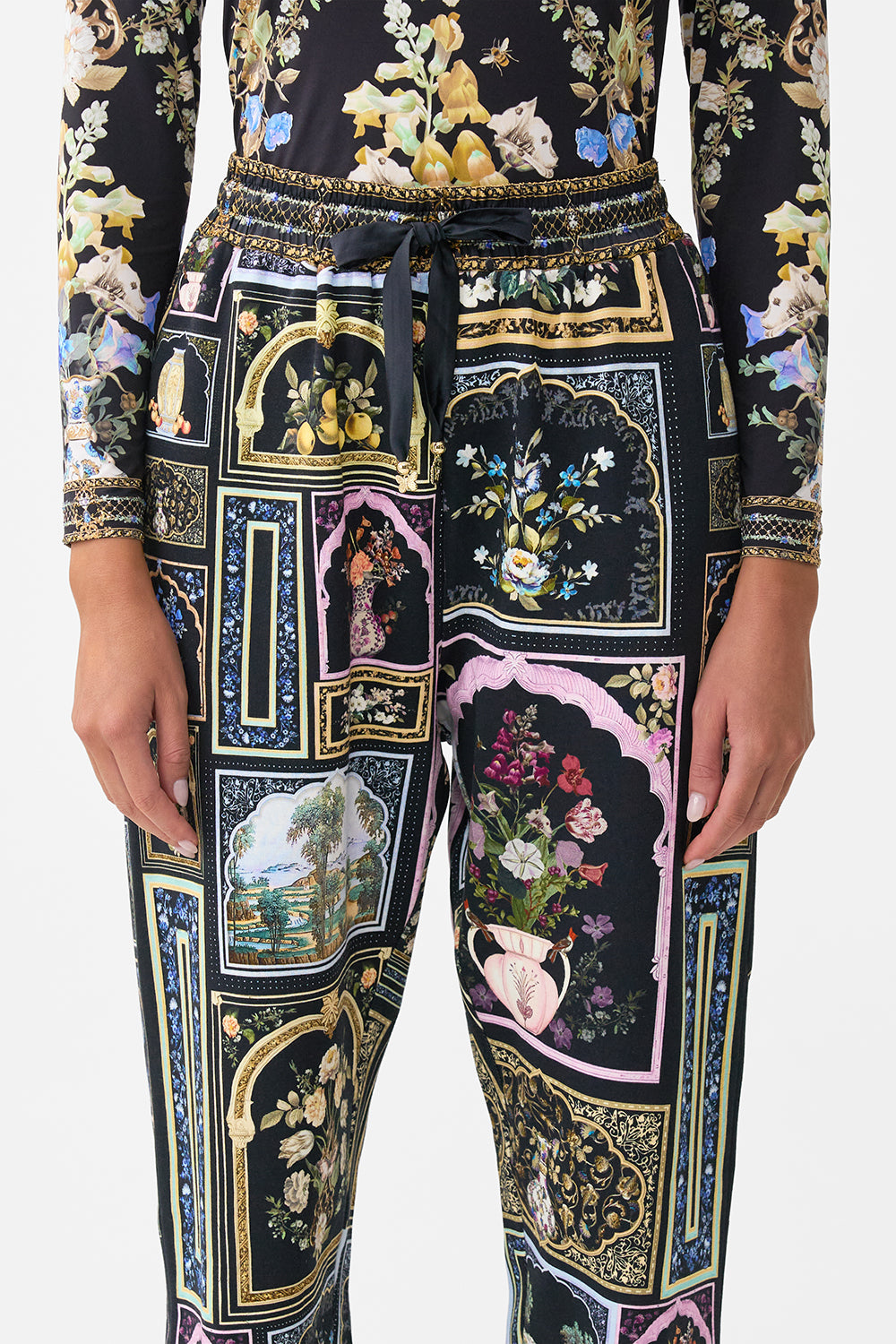 JERSEY TRACK PANT WITH SILK DETAILS OTTOMAN ELEGANCE