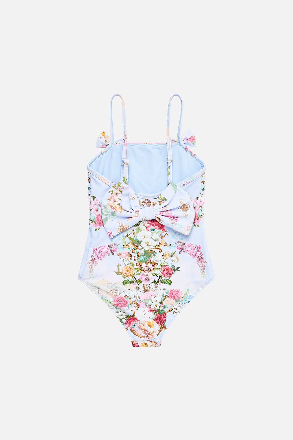 KIDS STRAIGHT NECK ONE PIECE WITH BOWS TILED IN TIME