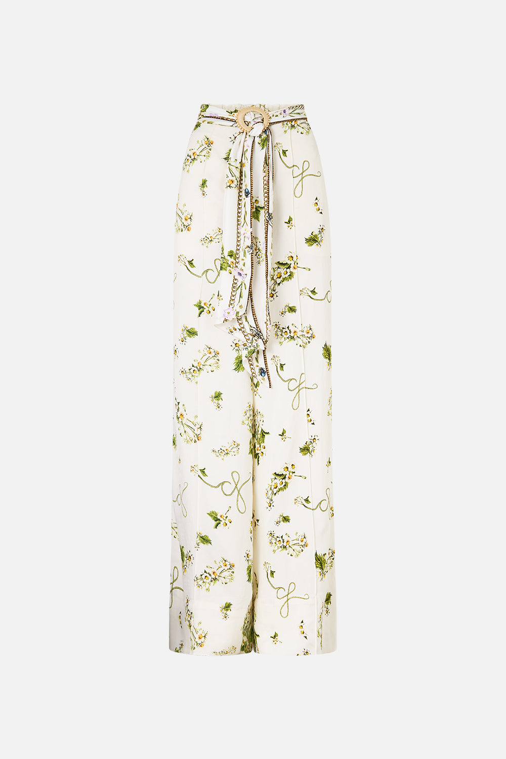 The CAMILLA Scarf Belt Wide Leg Pant in our Botanical Utopia print.
