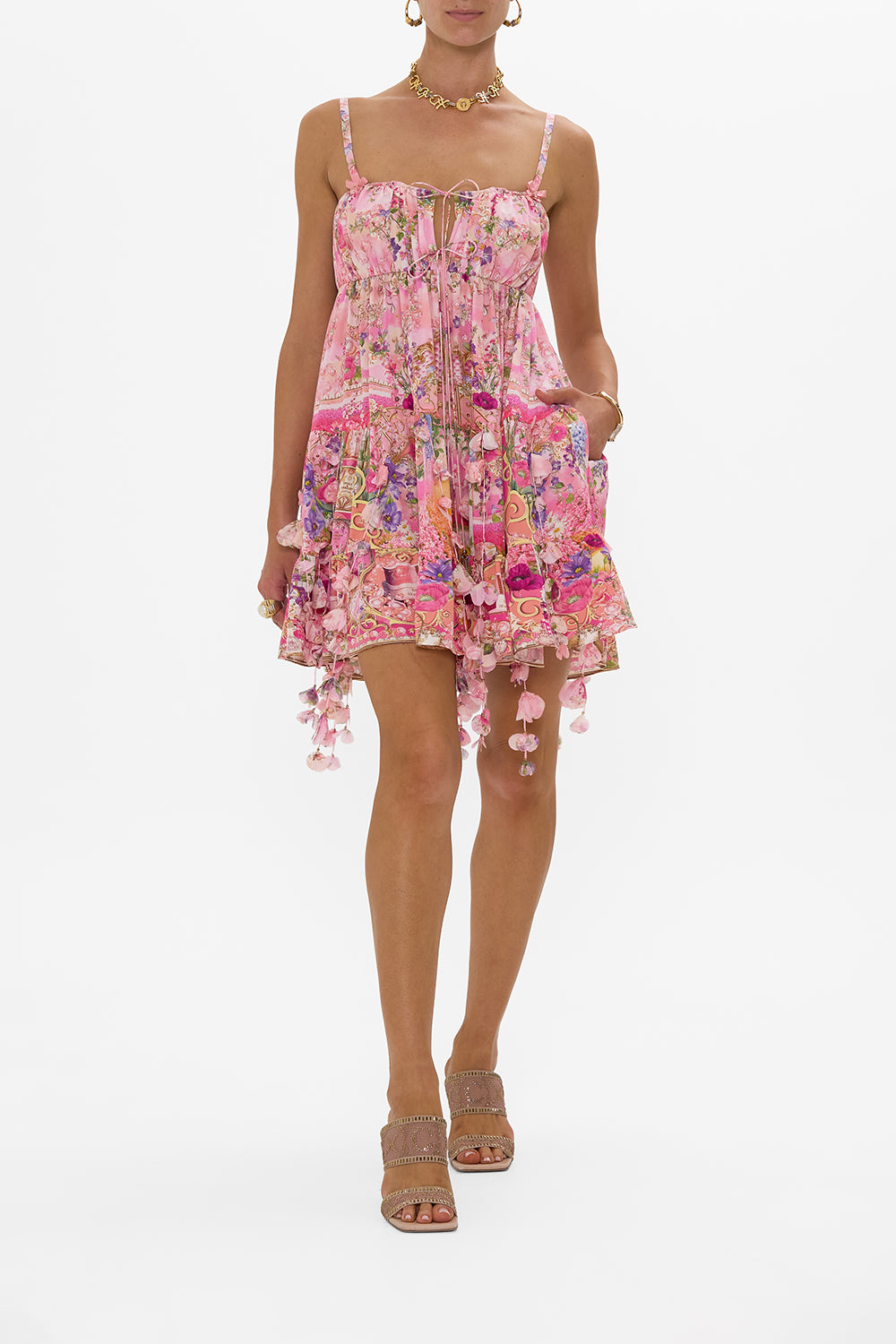 CAMILLA Gathered Bust Tiered Mini Dress Totally Ozmopolitan