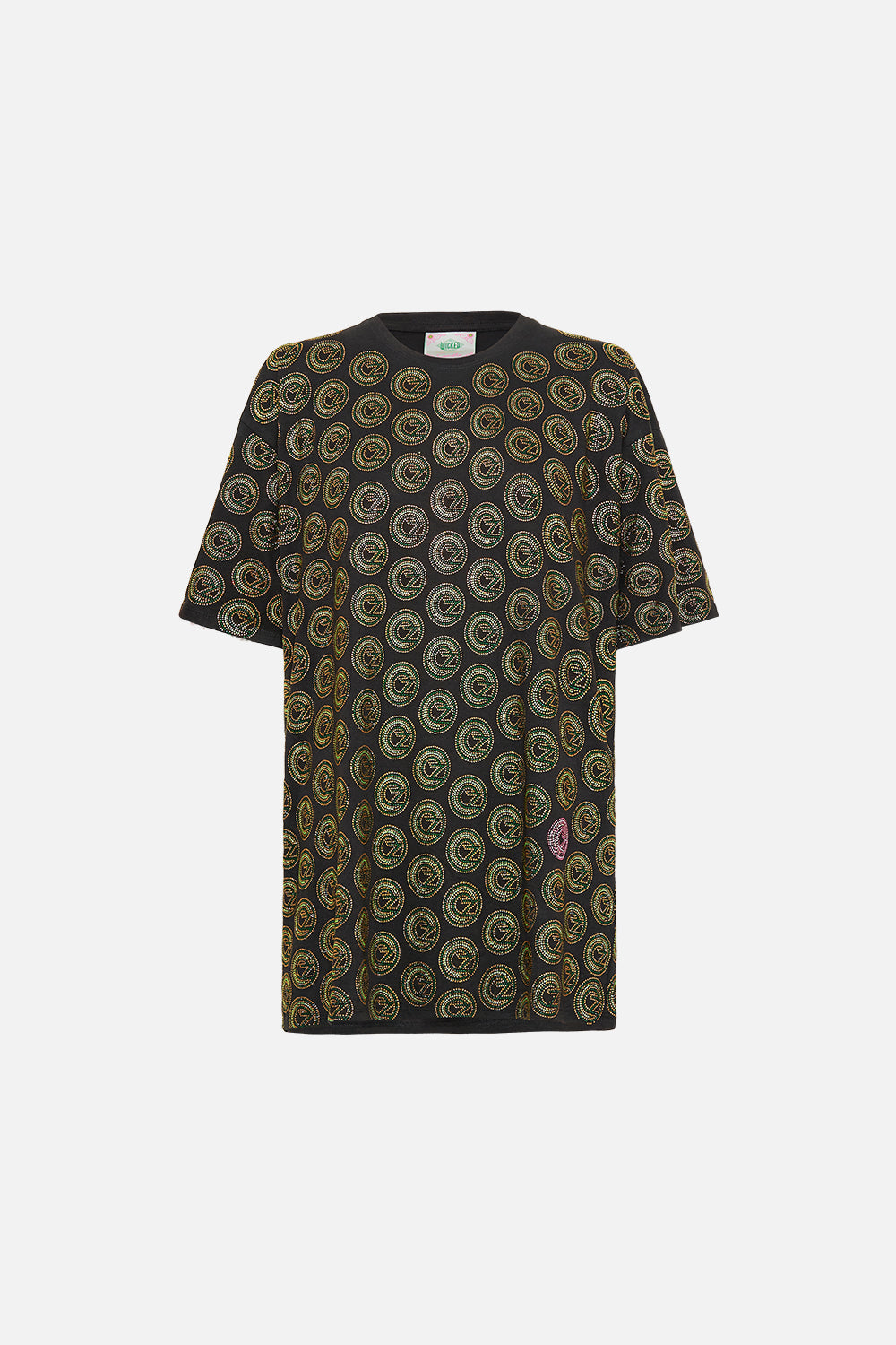 CAMILLA Green/Black Oversized Band Tee- Black in Defy Gravity Print