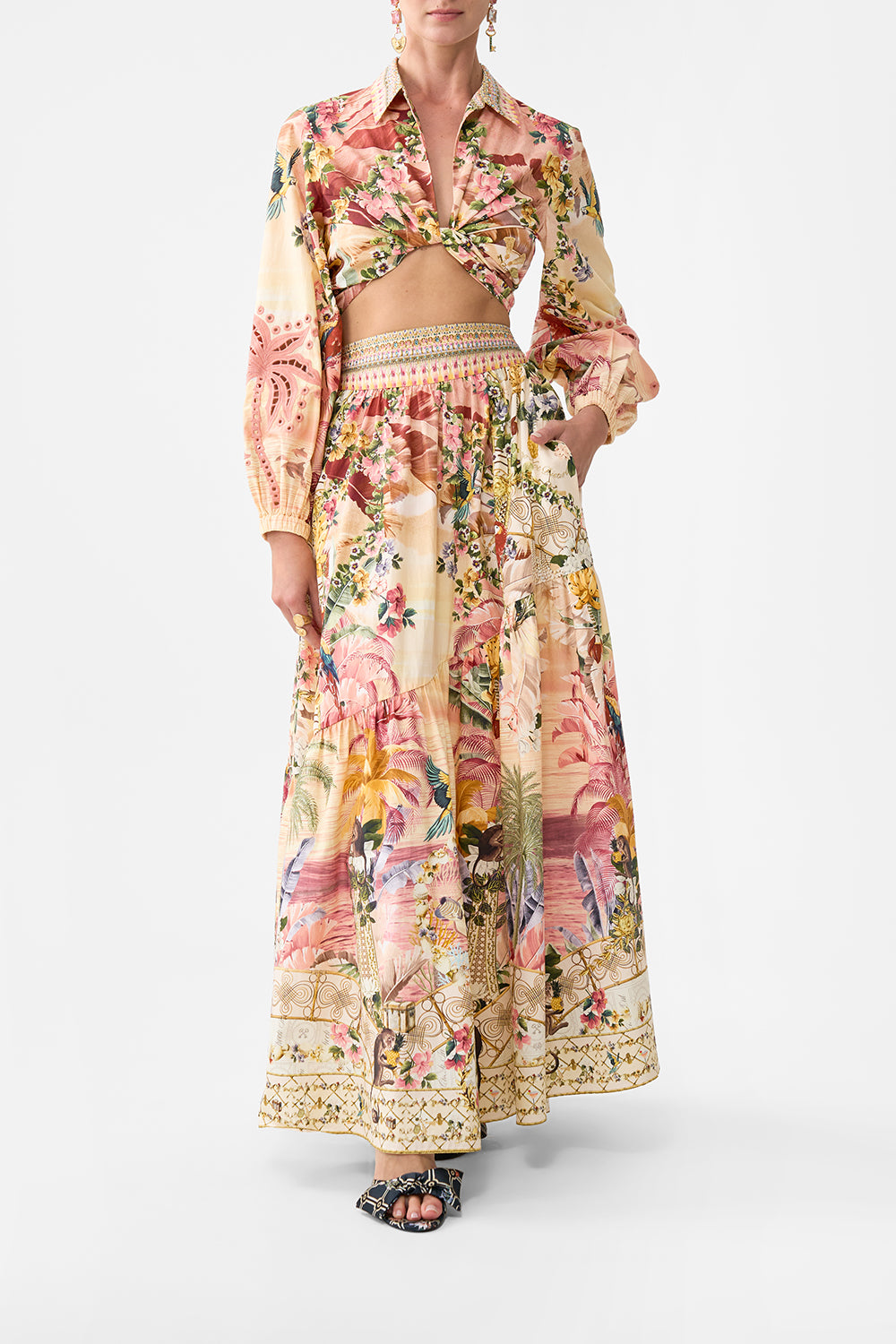 CROPPED WRAP SHIRT WELCOME TO THE WHITE LOTUS