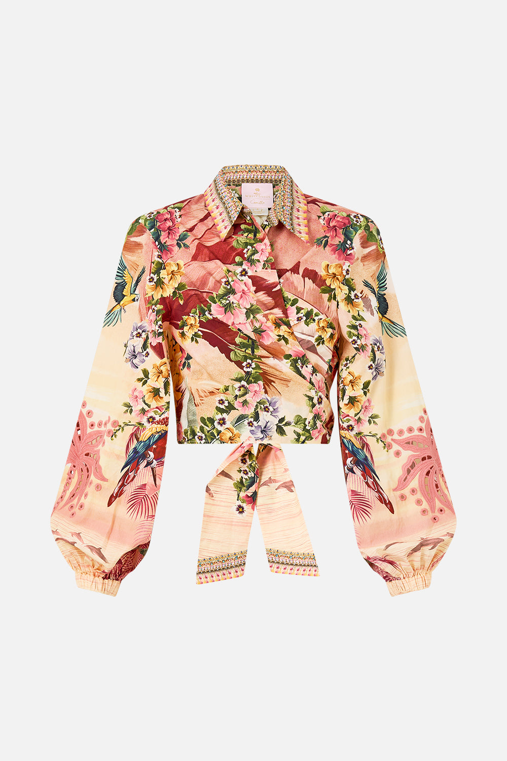 CROPPED WRAP SHIRT WELCOME TO THE WHITE LOTUS