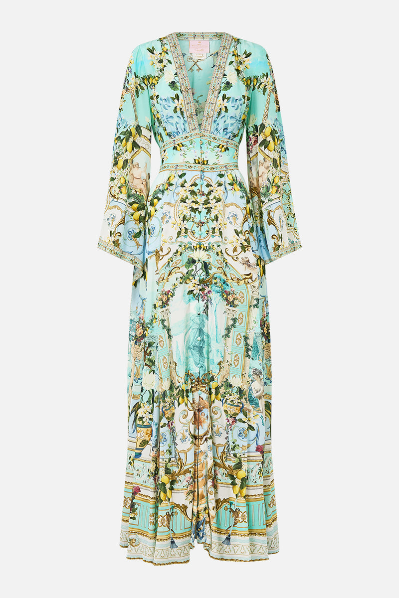 KIMONO SLEEVE DRESS WITH SHIRRING DETAIL VENUS ON A VESPA