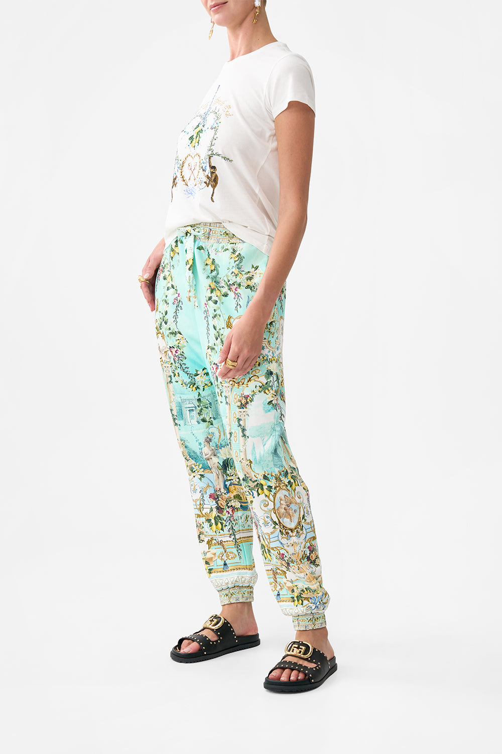 JERSEY TRACK PANT WITH SILK DETAILS VENUS ON A VESPA
