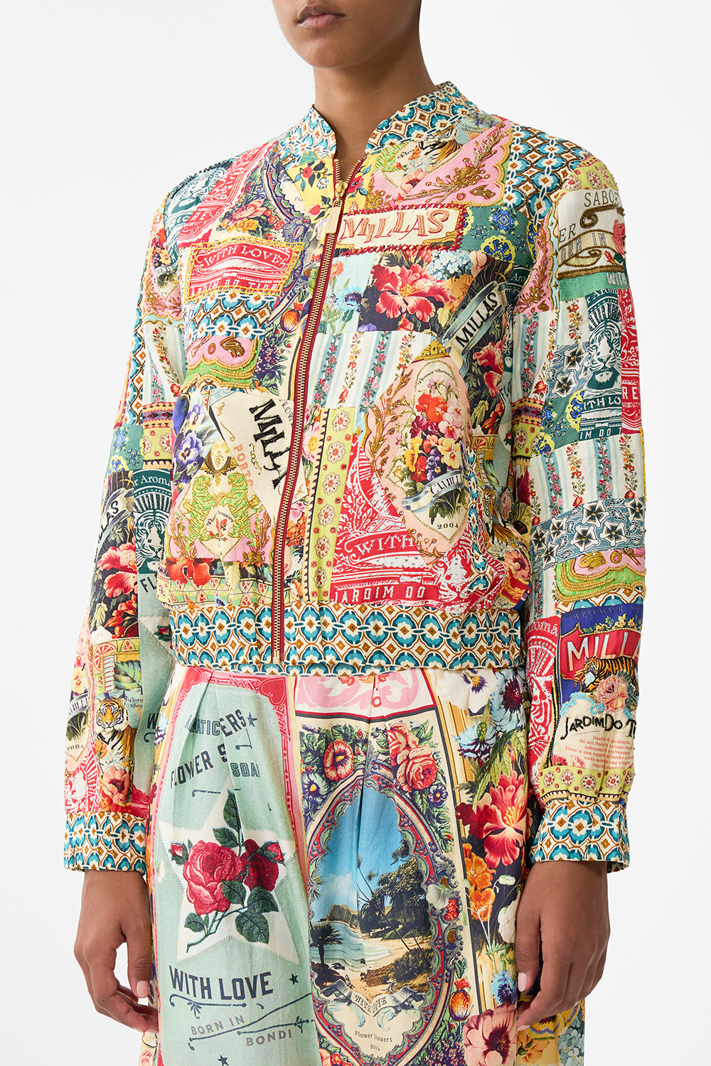 The CAMILLA Bomber Jacket in our Soap Opera print.