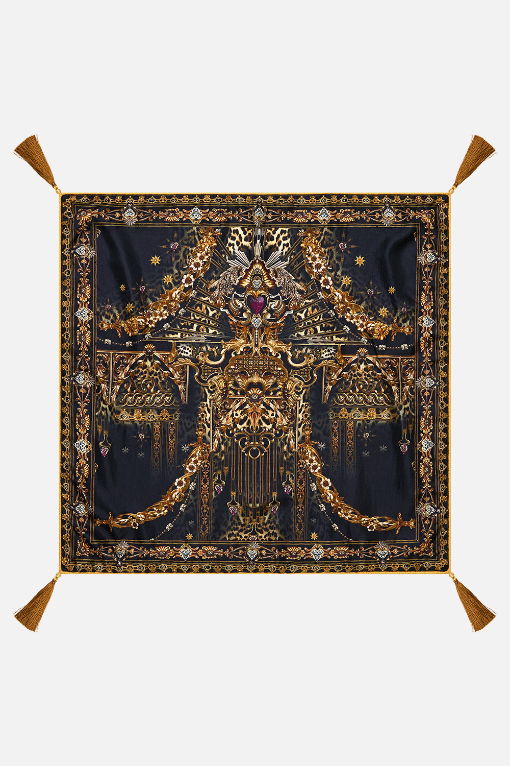 CAMILLA Large Square Cushion in Baroque Around The Clock print