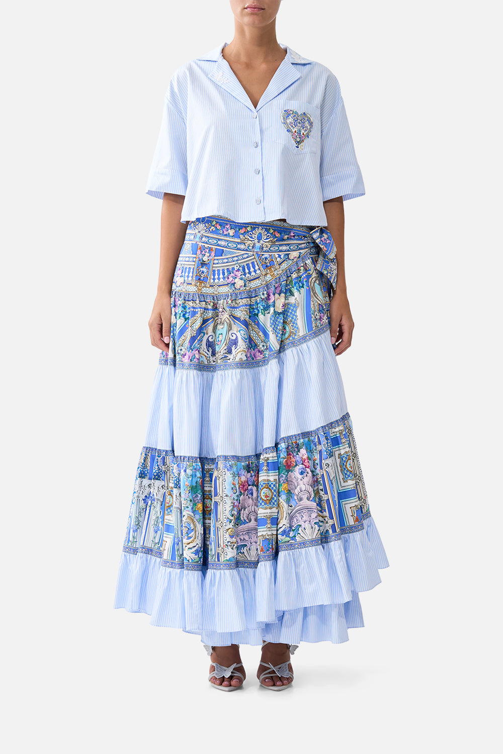 WRAP SKIRT WITH GATHERED PANELS OTTOMAN OPULENCE